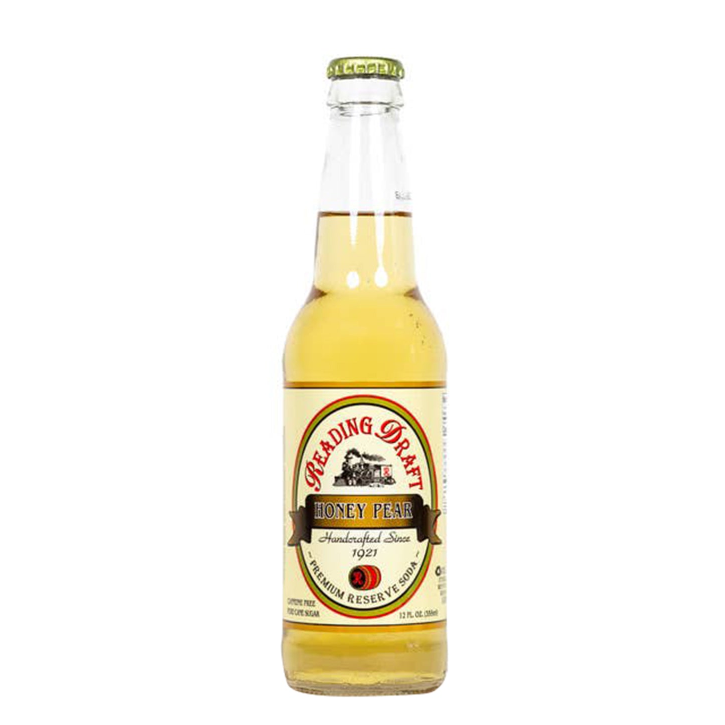 Reading Draft Honey Pear Soda, Glass Bottle 12ct