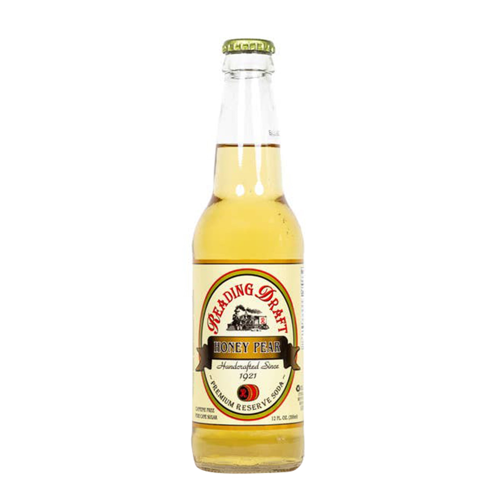Reading Draft Honey Pear Soda, Glass Bottle 12ct
