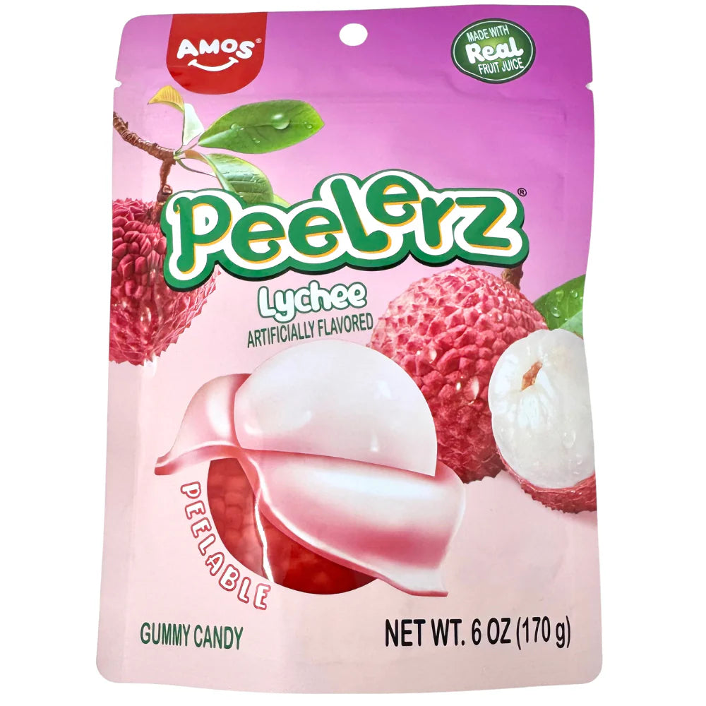 Amos Peelerz Lychee, 6oz Bag, 12ct