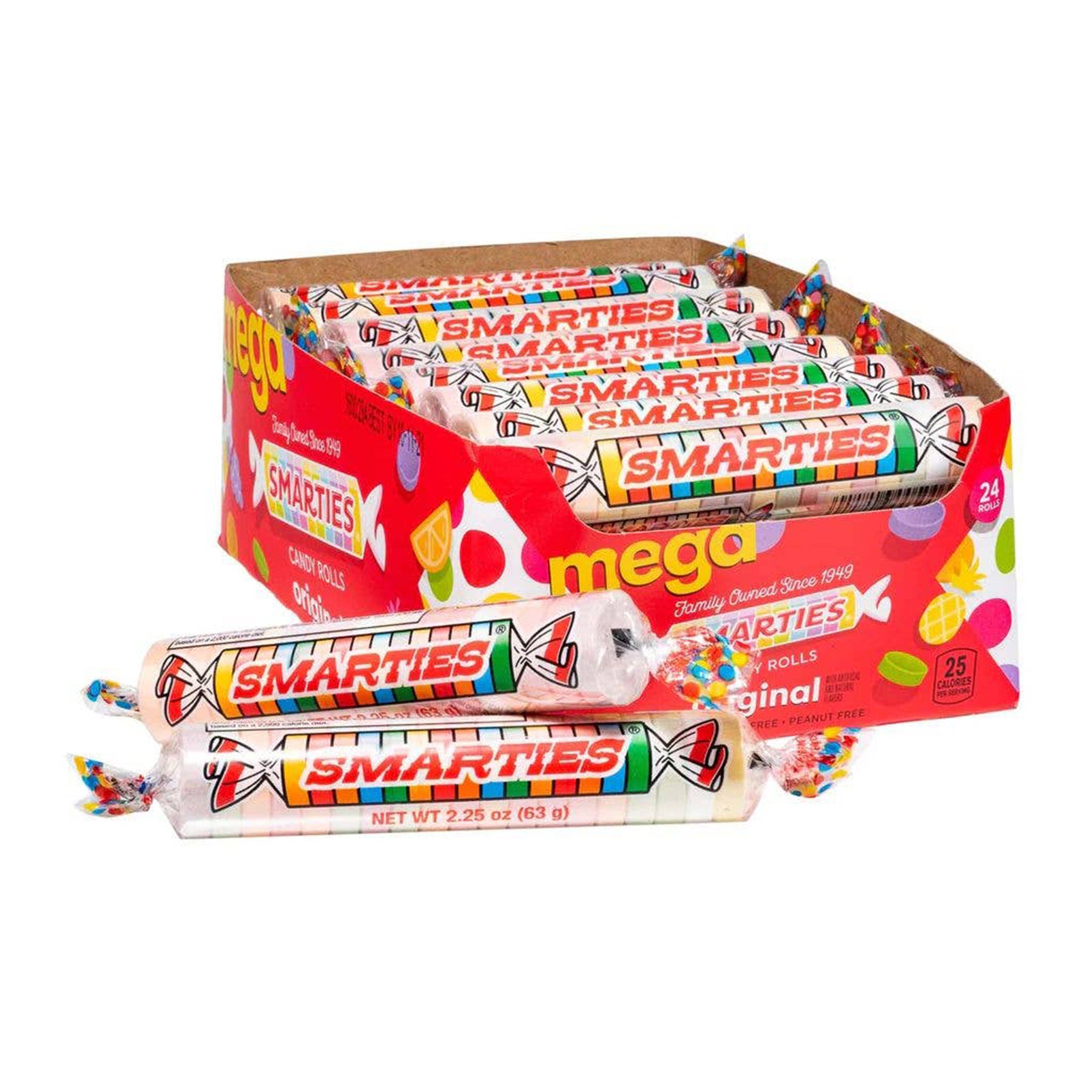 Smarties Mega Roll, 2.25oz Pop, 24ct Case