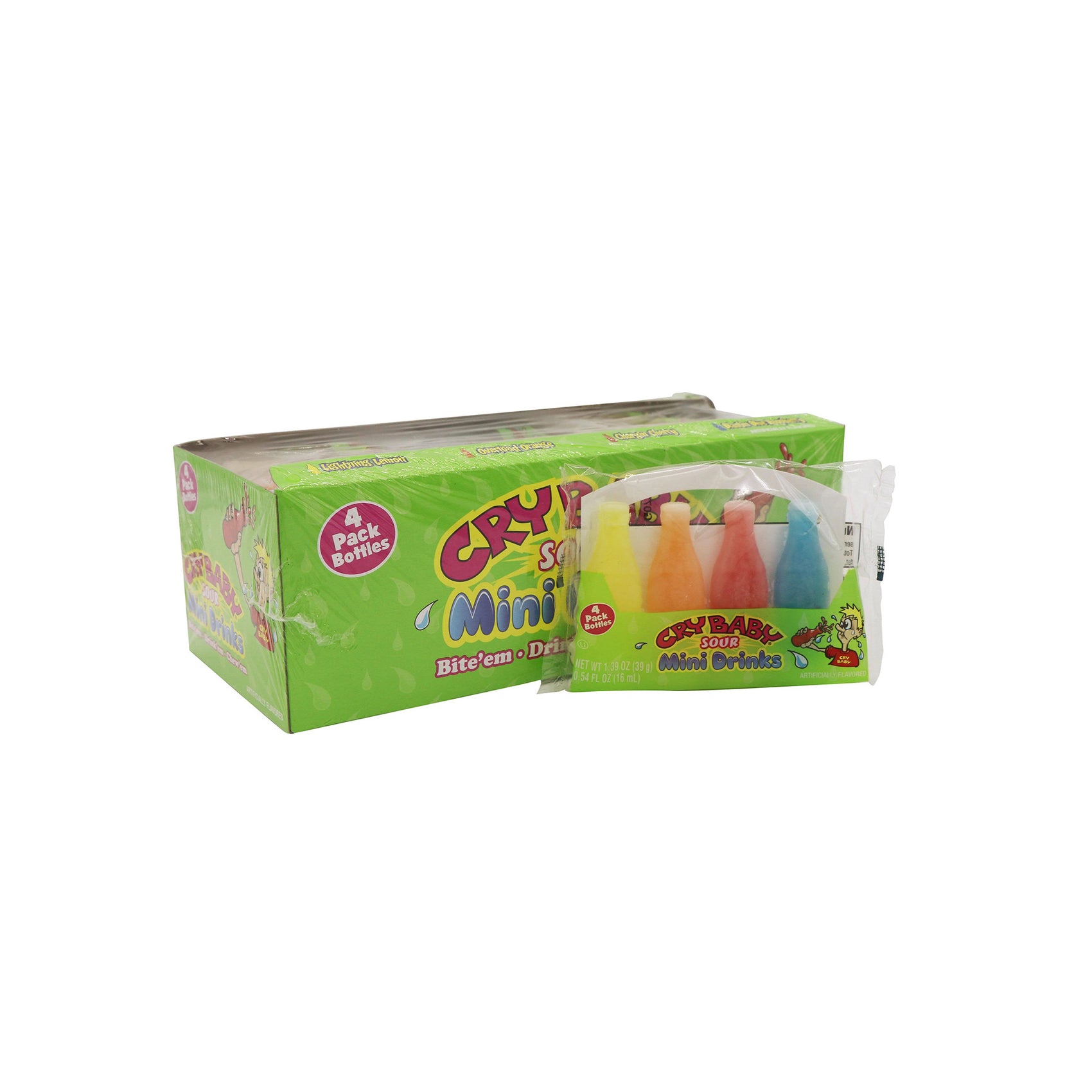 Cry Baby Candy Sour Mini Drinks 1.39oz, 18ct