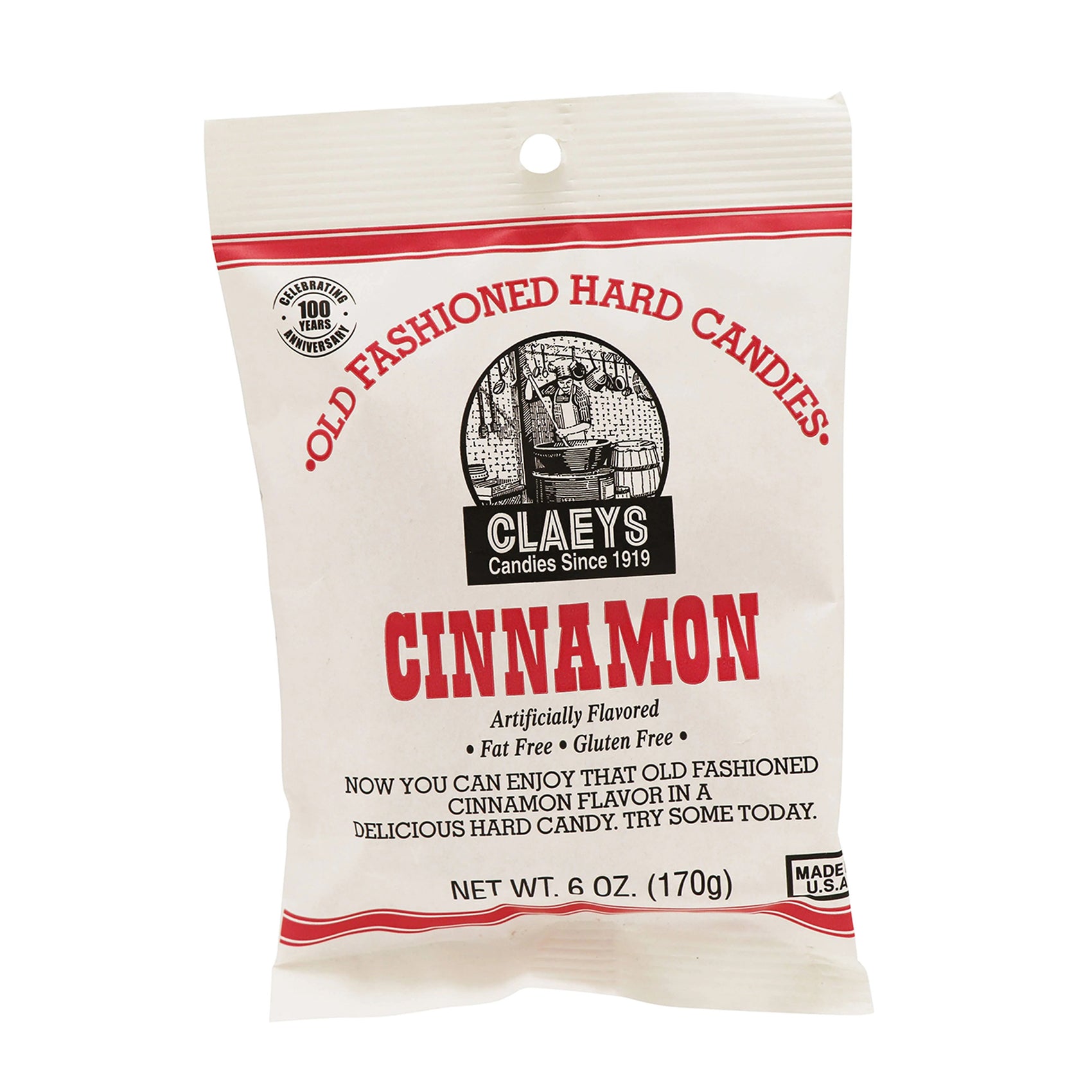 Claeys Old Fashioned Hard Candies Cinnamon, 6oz Bag 24ct
