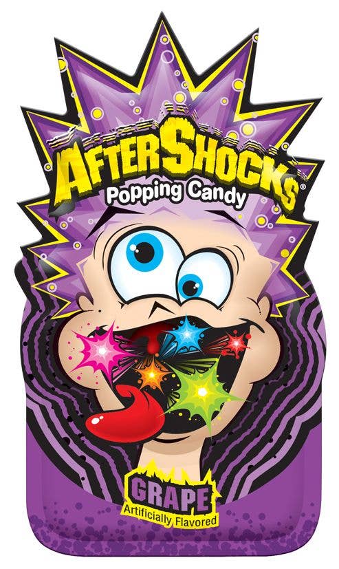 Aftershocks Popping Candy .33oz Grape Flavored, 24ct