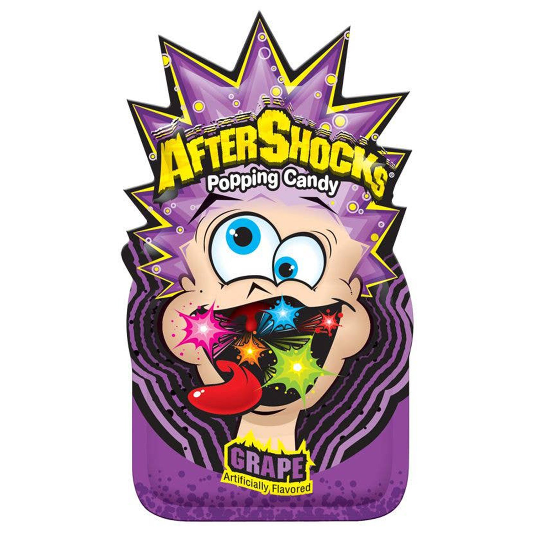 Aftershocks Popping Candy .33oz Grape Flavored, 24ct
