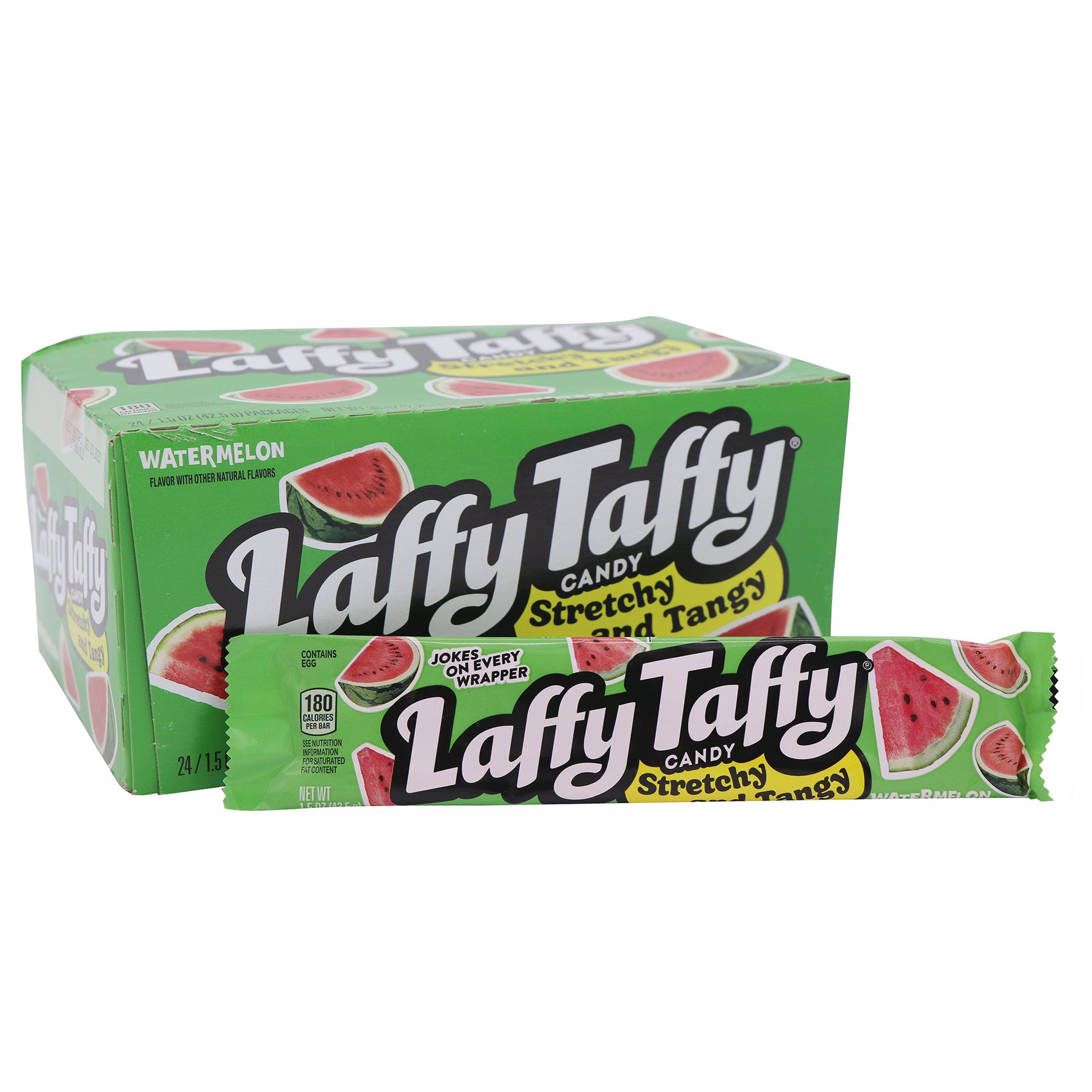 Laffy Taffy Candy 1.5oz Bar, Watermelon, 24ct