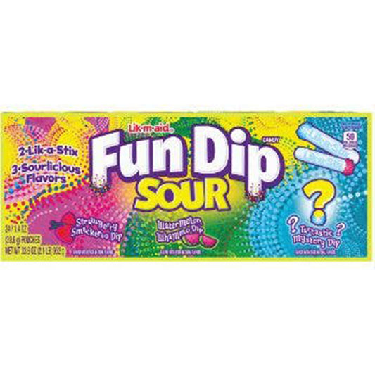 Fun Dip Sour Candy Three Flavor Pack, 24ct