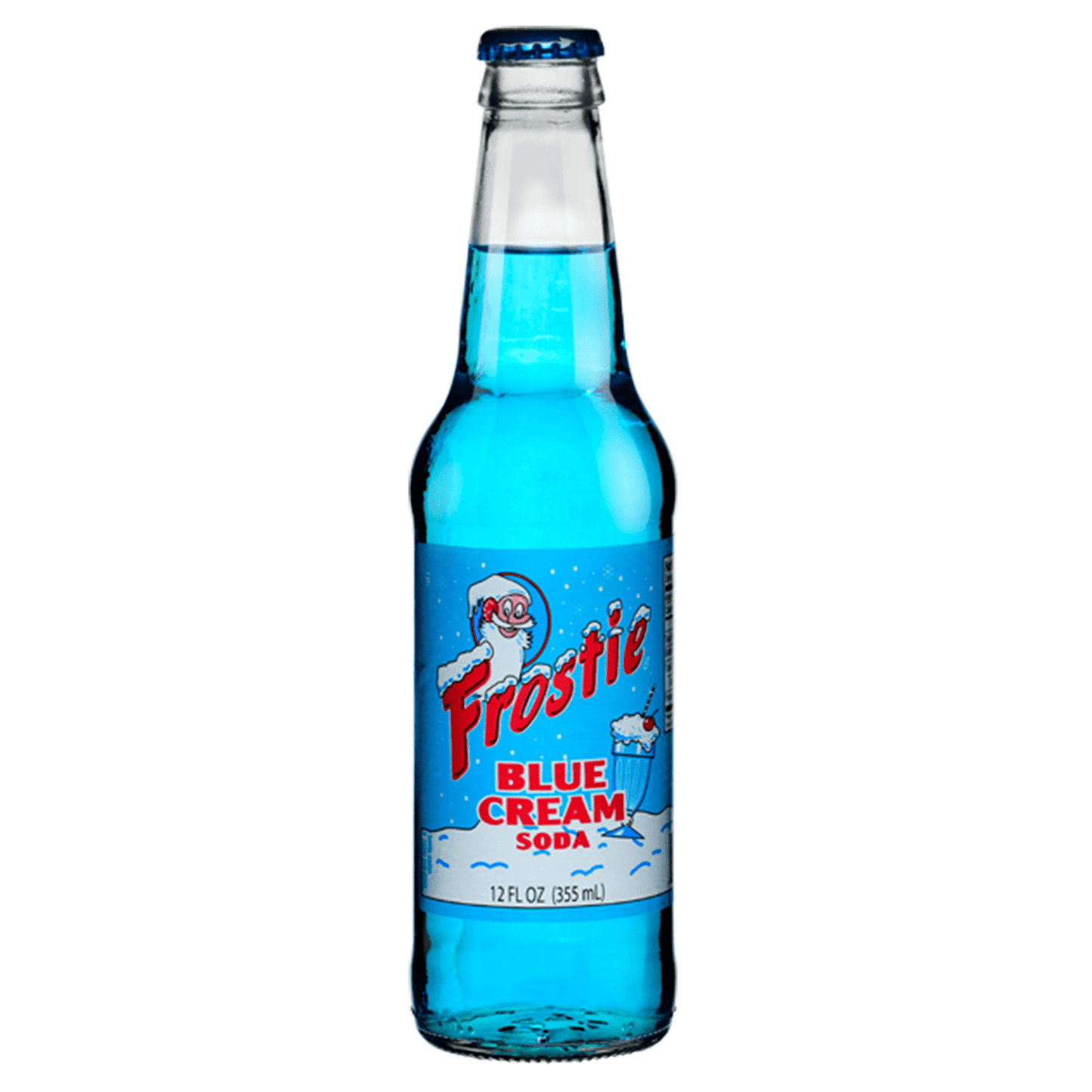 Frostie Blue Cream Soda, 12oz Glass Bottle 12ct