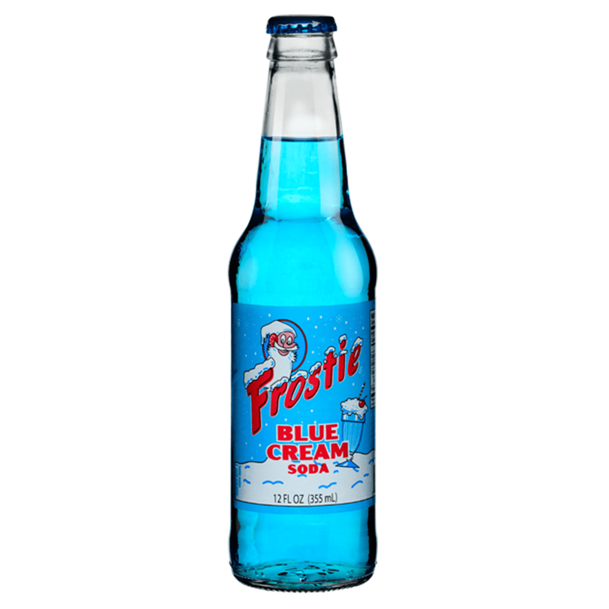 Frostie Blue Cream Soda, 12oz Glass Bottle 12ct