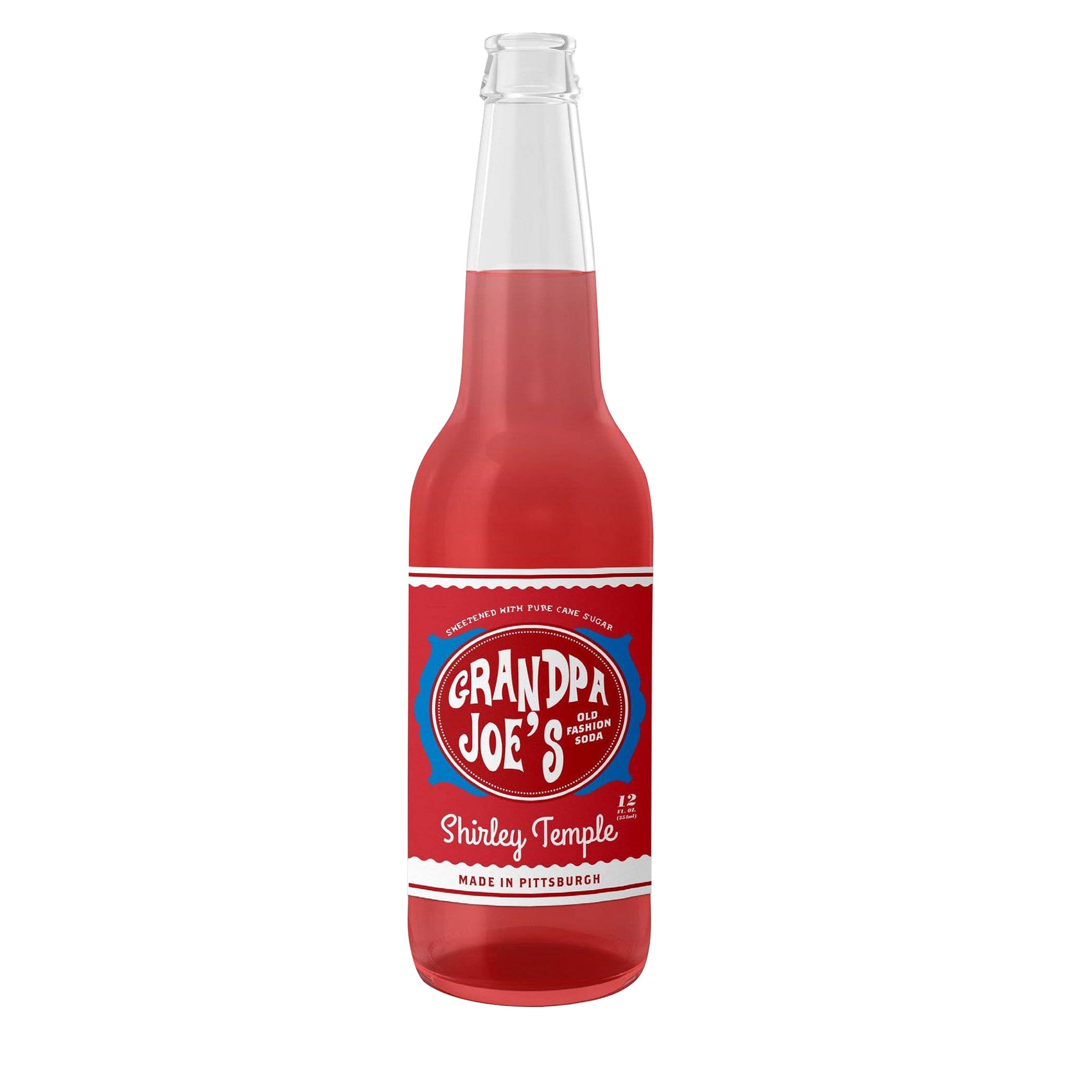 Grandpa Joe's Shirley Temple Soda, 12oz Glass Bottle 12ct