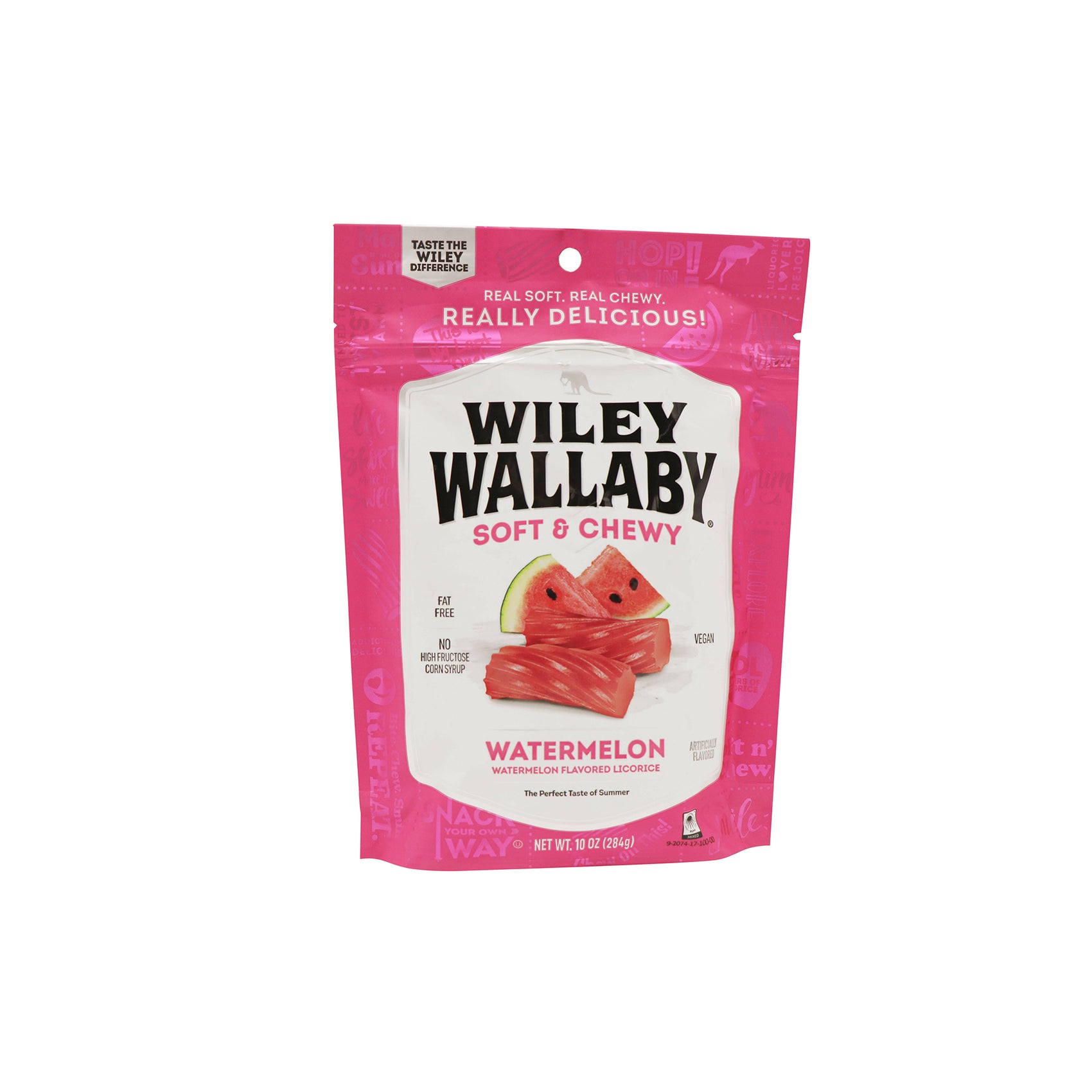 Wiley Wallaby Watermelon Licorice, 10oz Bag, Soft & Chewy