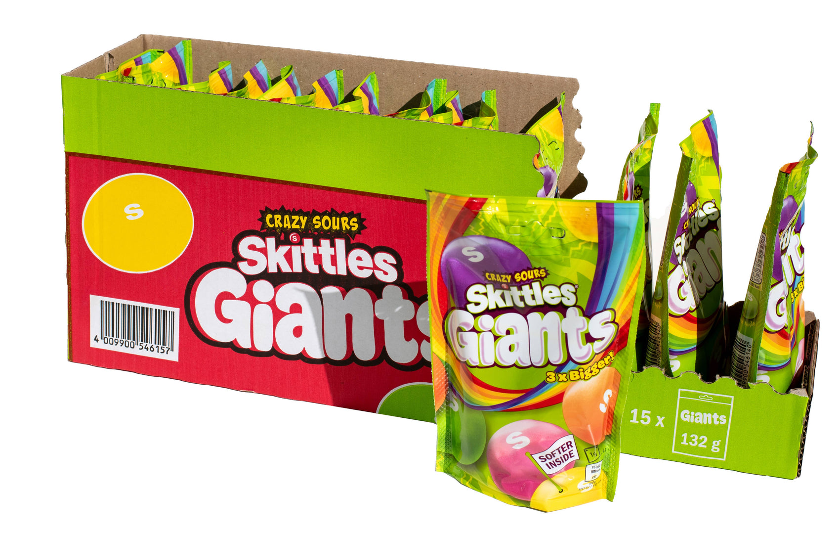 Limited Import - Skittles Giants Crazy Sour 132g, 15ct