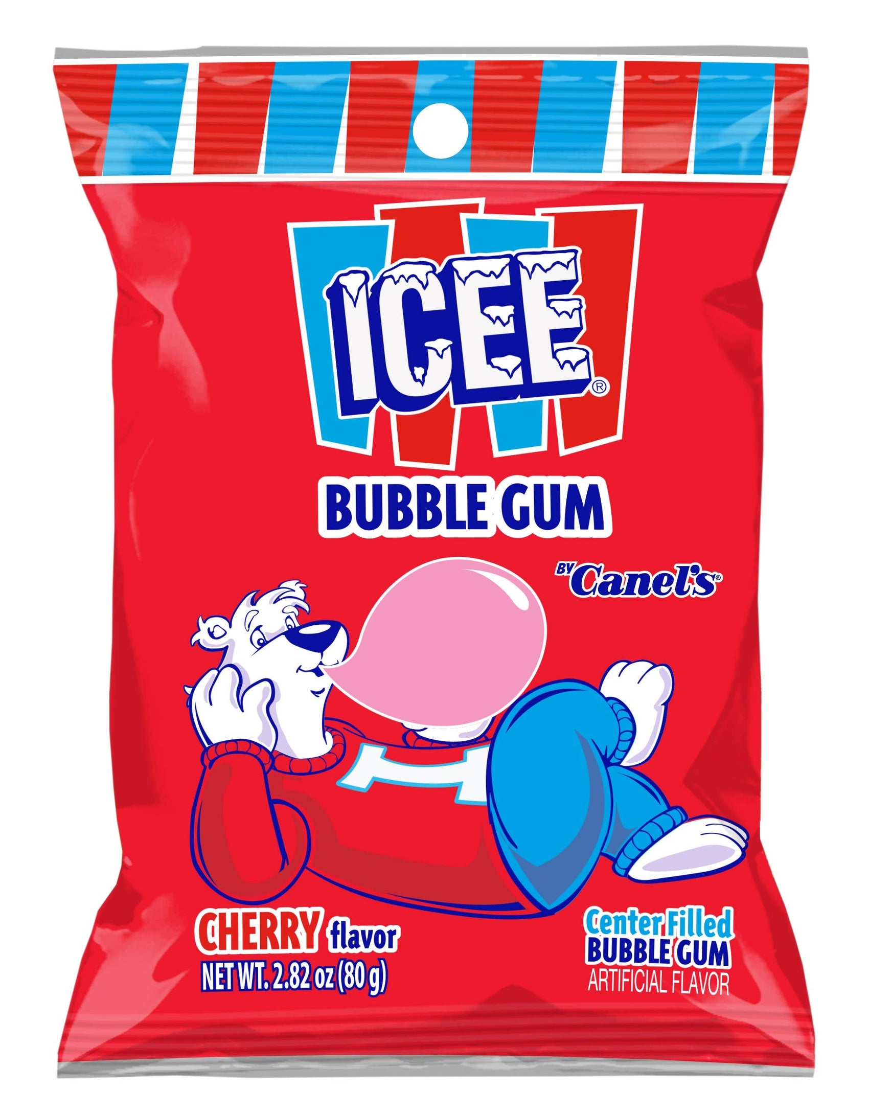 ICEE Center Filled Cherry Bubble Gum Peg Bag, 2.8oz 12ct