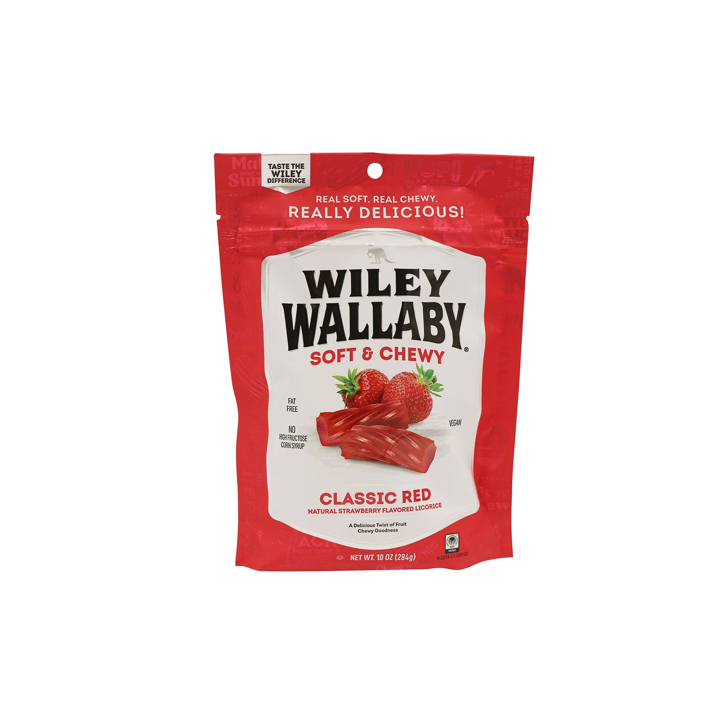Wiley Wallaby Classic Red Licorice, 10oz Bag, Soft & Chewy