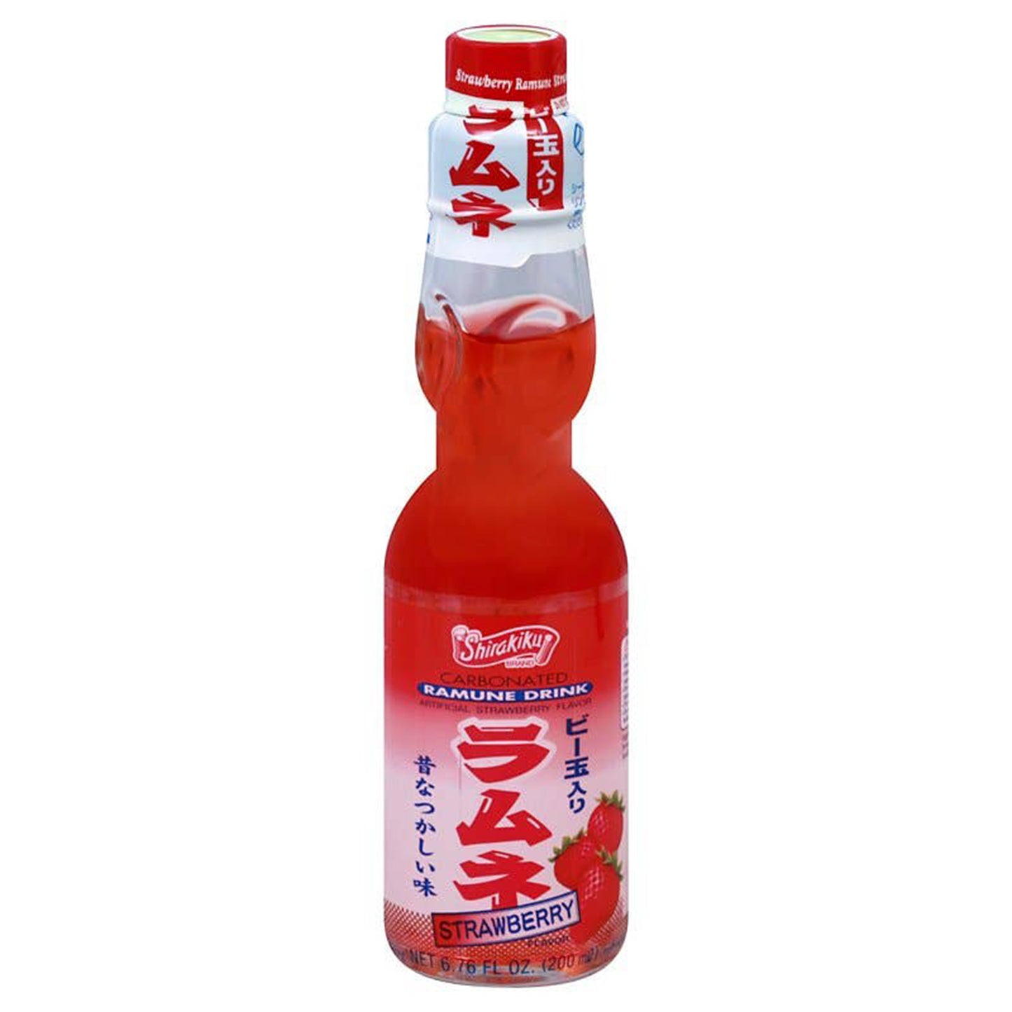 Ramune Strawberry, 6.76oz Glass Bottle 30ct