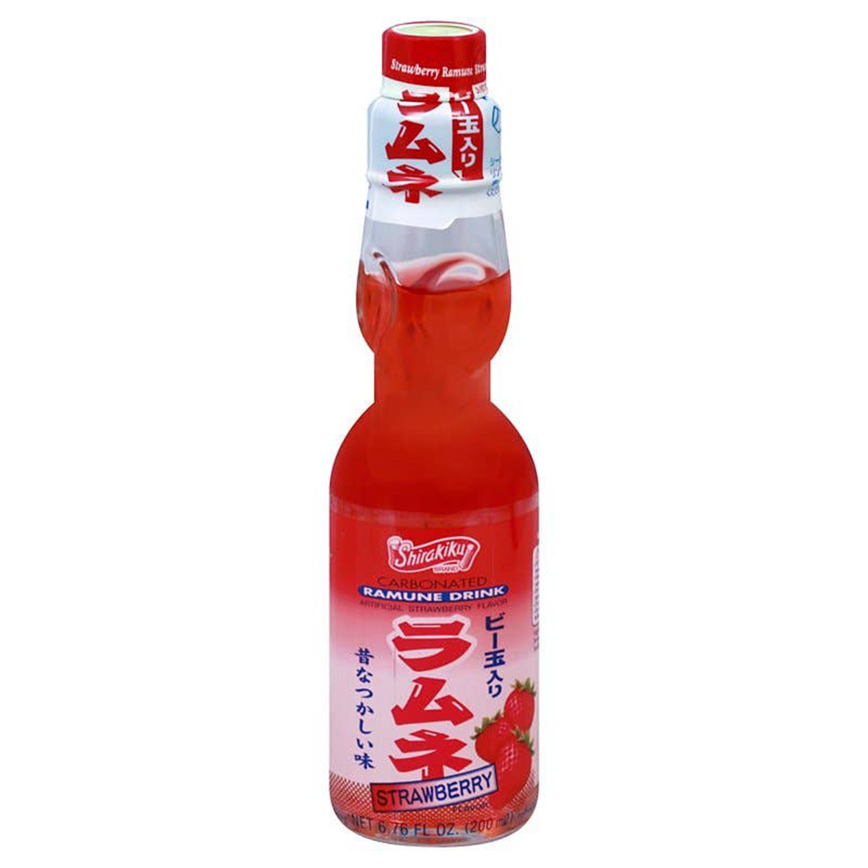 Ramune Strawberry, 6.76oz Glass Bottle 30ct