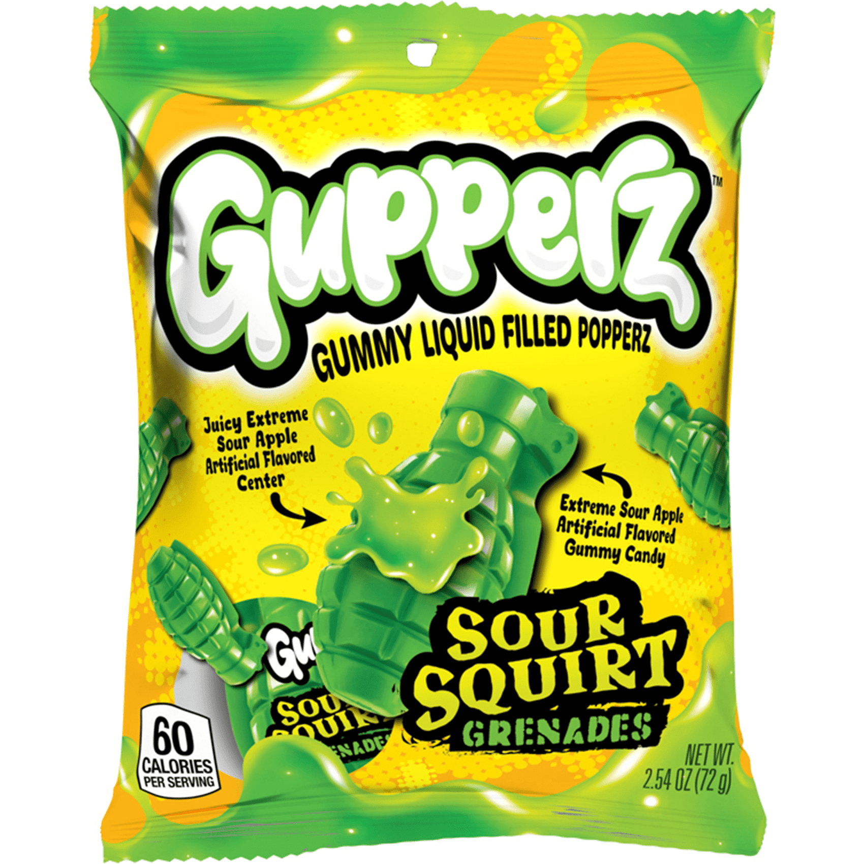 Gupperz Sour Squirt Grenade 2.54oz, 12ct