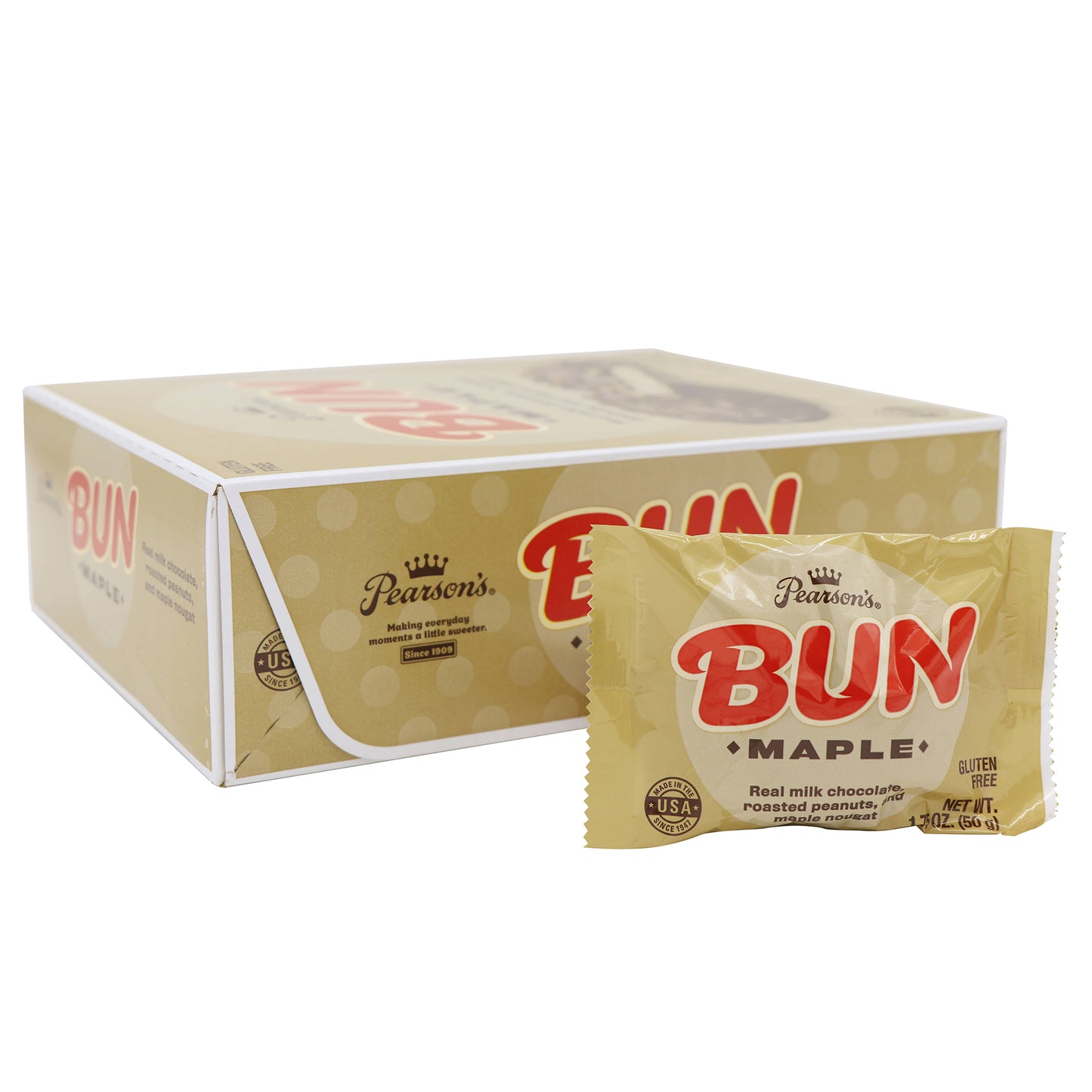 Pearson's Maple Bun Bar, 1.75oz, 24ct Case