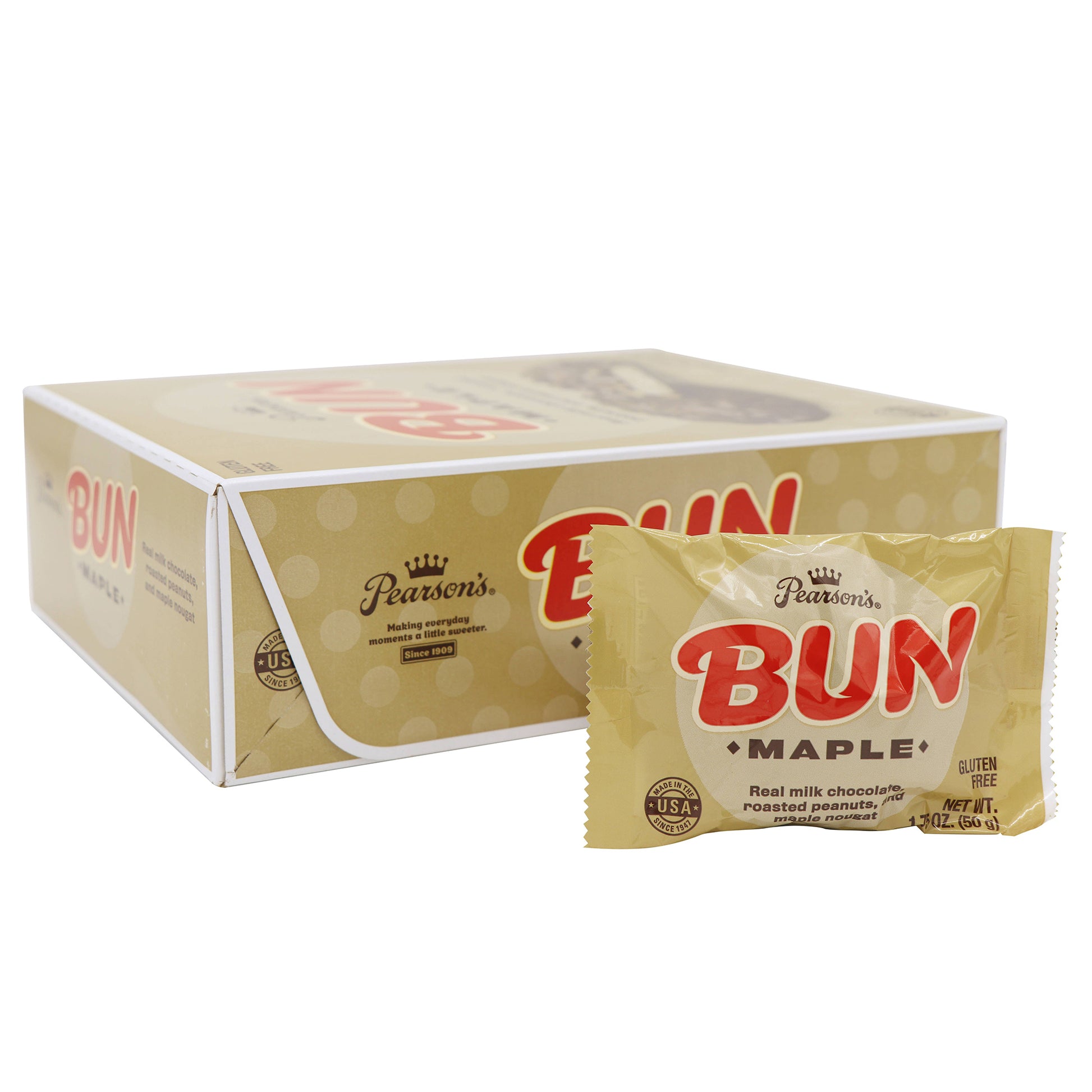 Pearson's Maple Bun Bar, 1.75oz, 24ct Case
