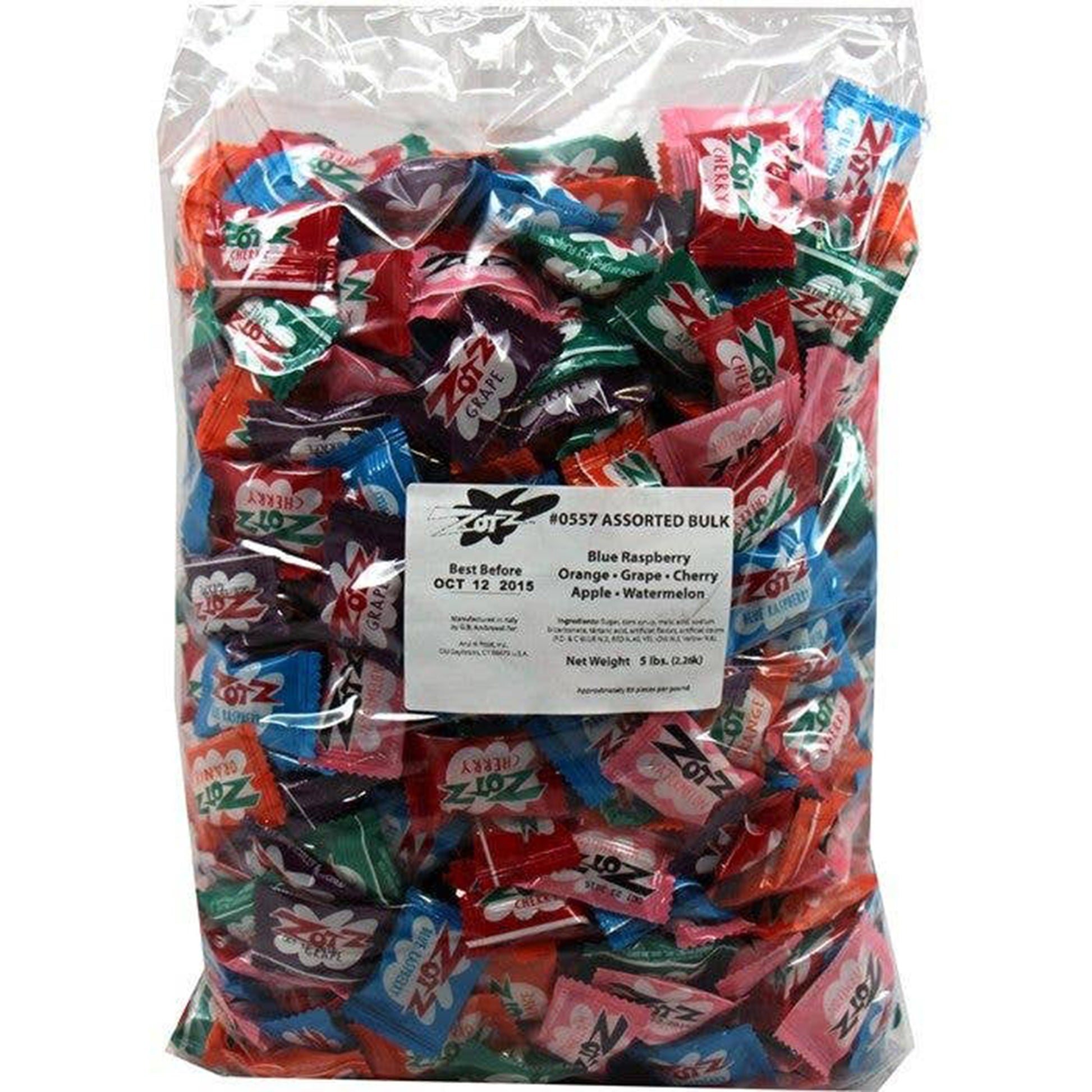 Zotz Fizzing Candy Assorted Flavors Bulk, 5lb Bag