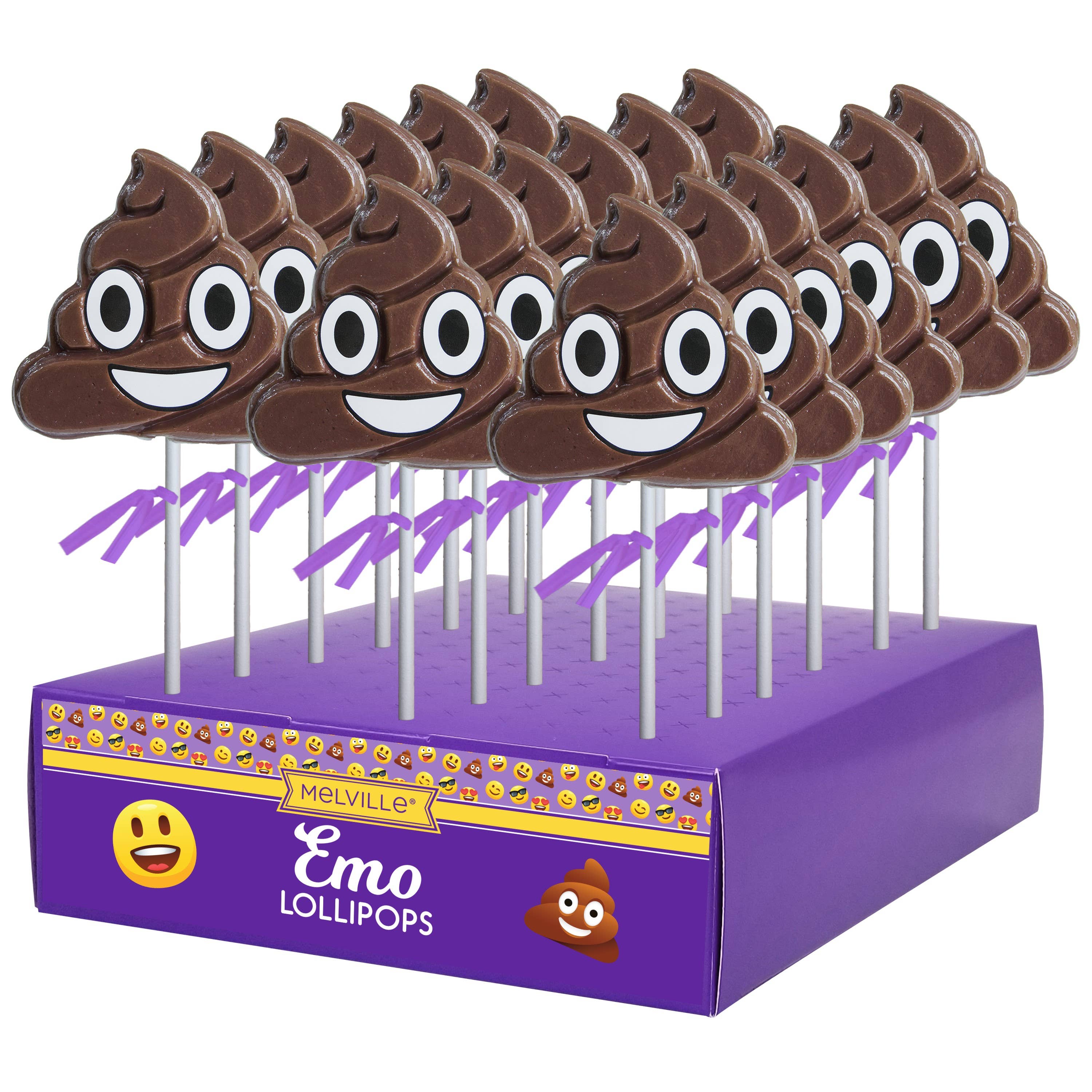 Poop Emoji, Cola Flavored Hard Candy Lollipop 1oz, 24ct – Grandpa Joe's