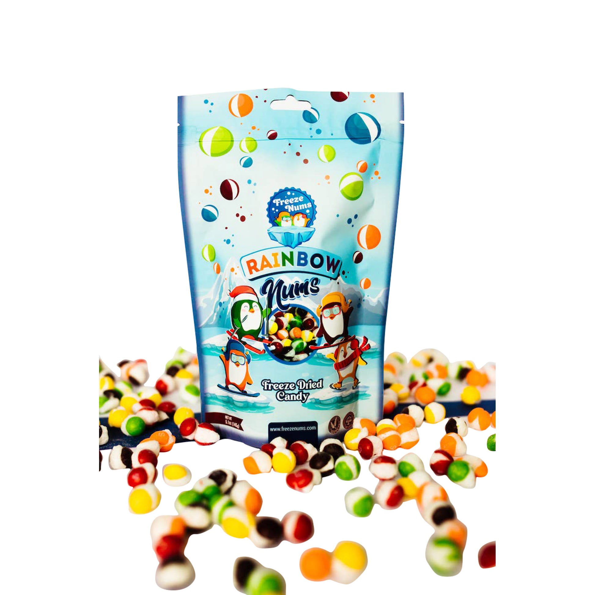 Freeze Nums Rainbow Nums Freeze Dried Candy, 2.6oz Bag, 16ct