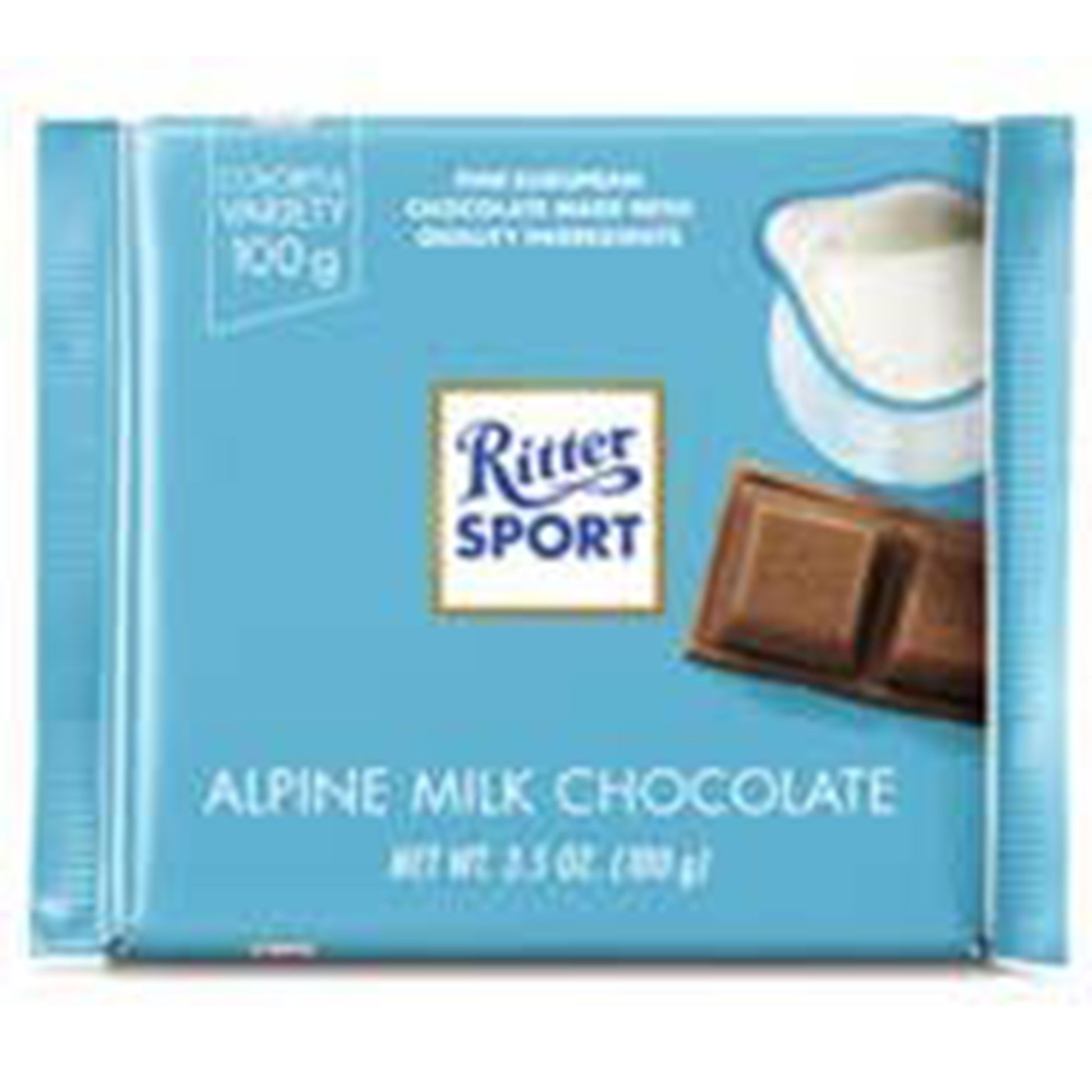Ritter Sport, Alpine Milk Chocolate, 3.5oz, 12ct Case