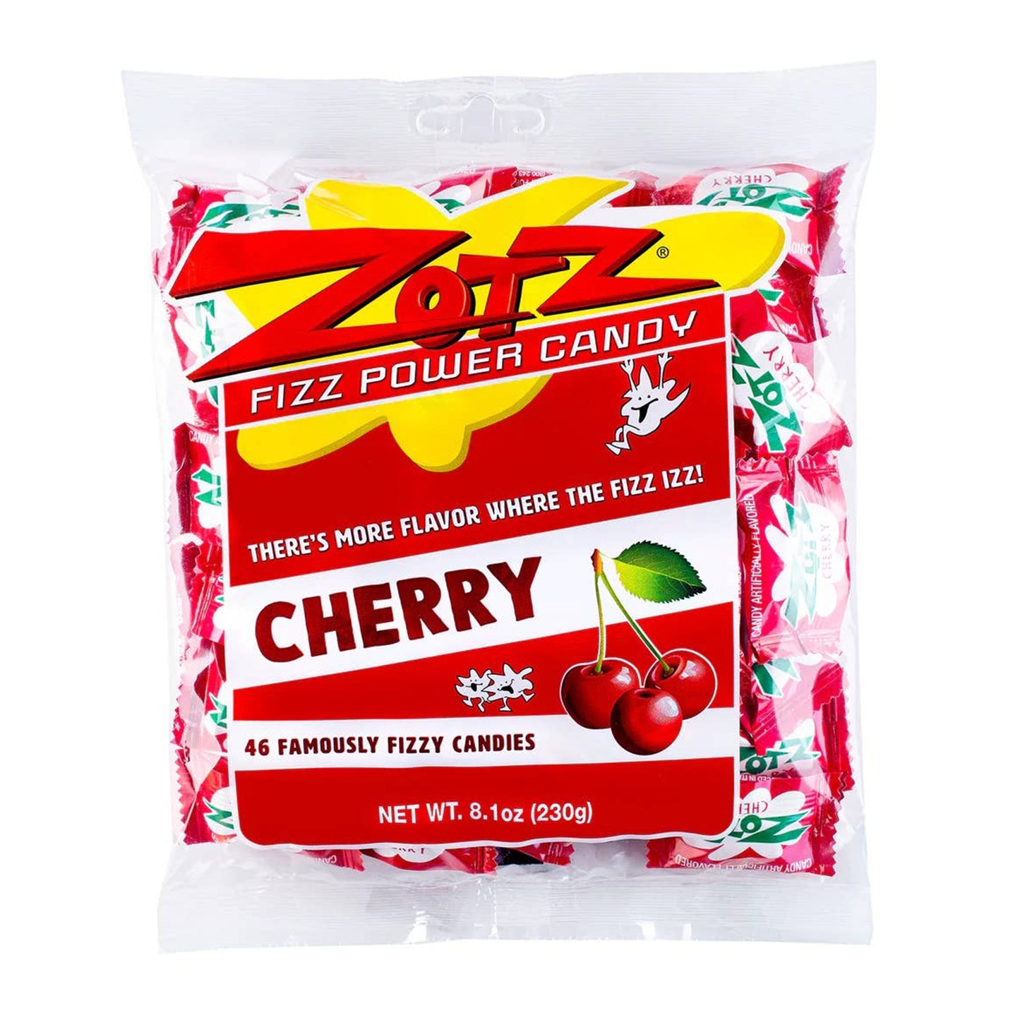 Zotz Fizzing Candy Cherry, 8.1oz, 12ct Bags 