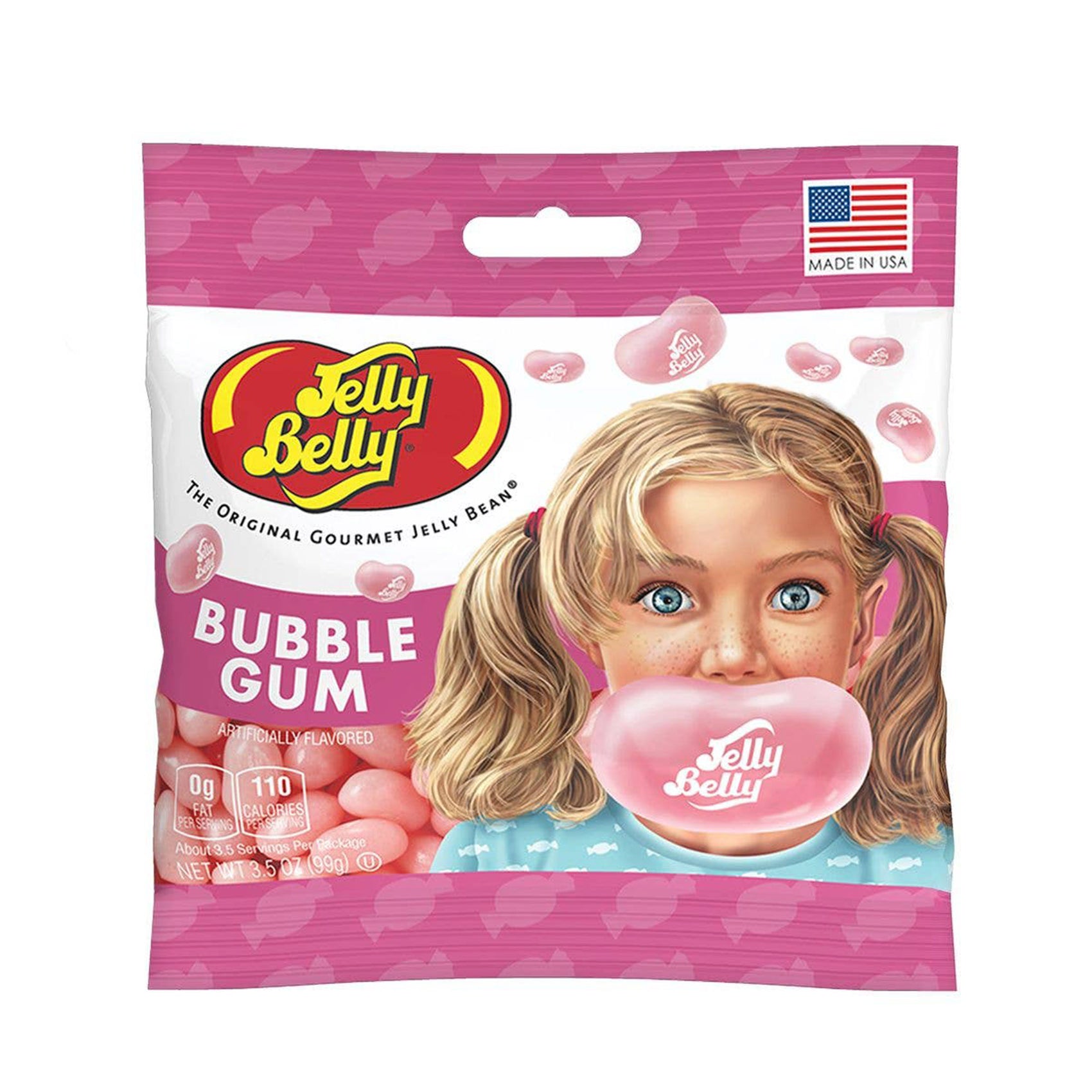 Jelly Belly Bubblegum Jelly Beans Candy Peg Bags, 12ct