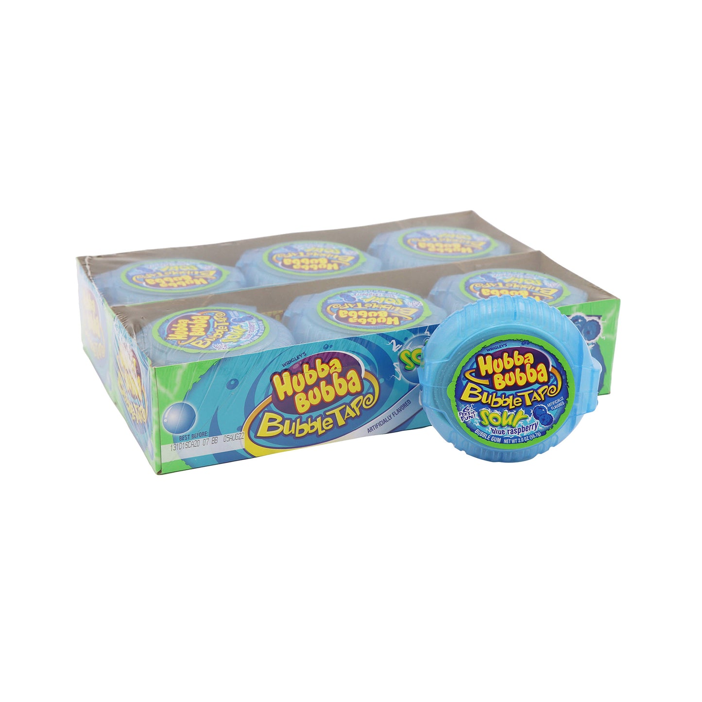 Hubba Bubba Sour Blue Raspberry Bubble Tape, 2.0oz, 12ct