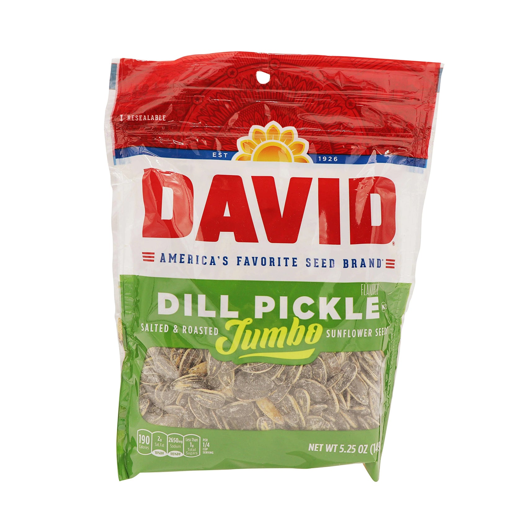 David Sunflower Seeds, Dill Pickle Flavor, 5.25oz, 12ct