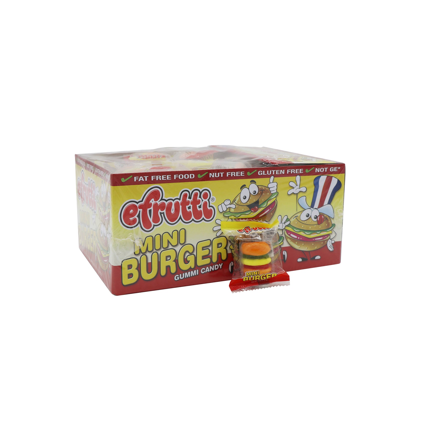 E-Frutti Gummi Burger, 0.32oz, 60ct Case
