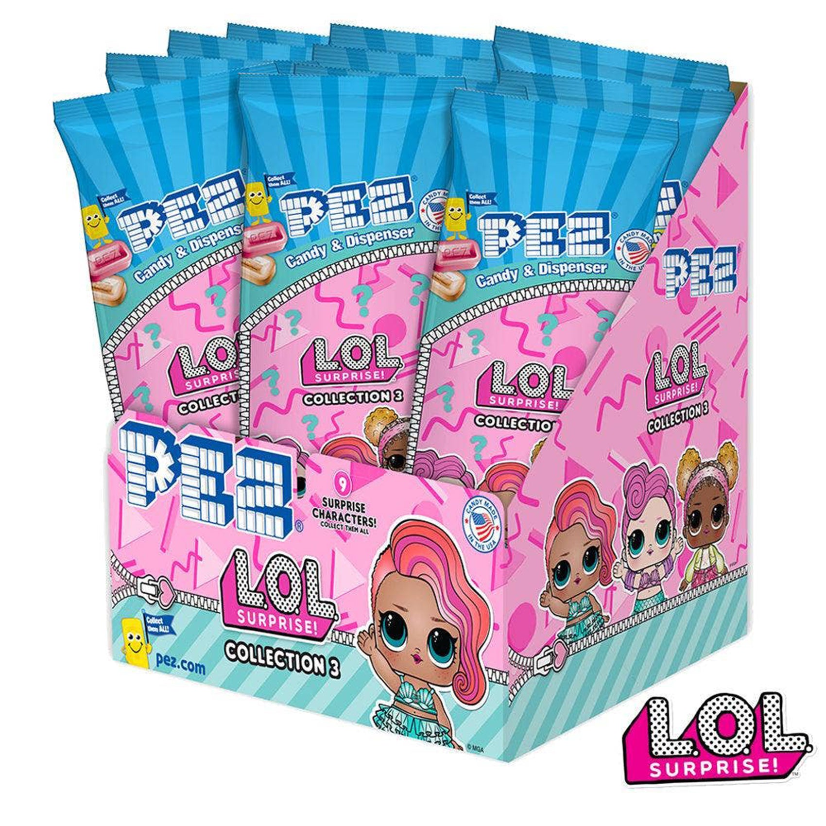 LOL Surprise PEZ Candy, Poly Bag, 12ct Display