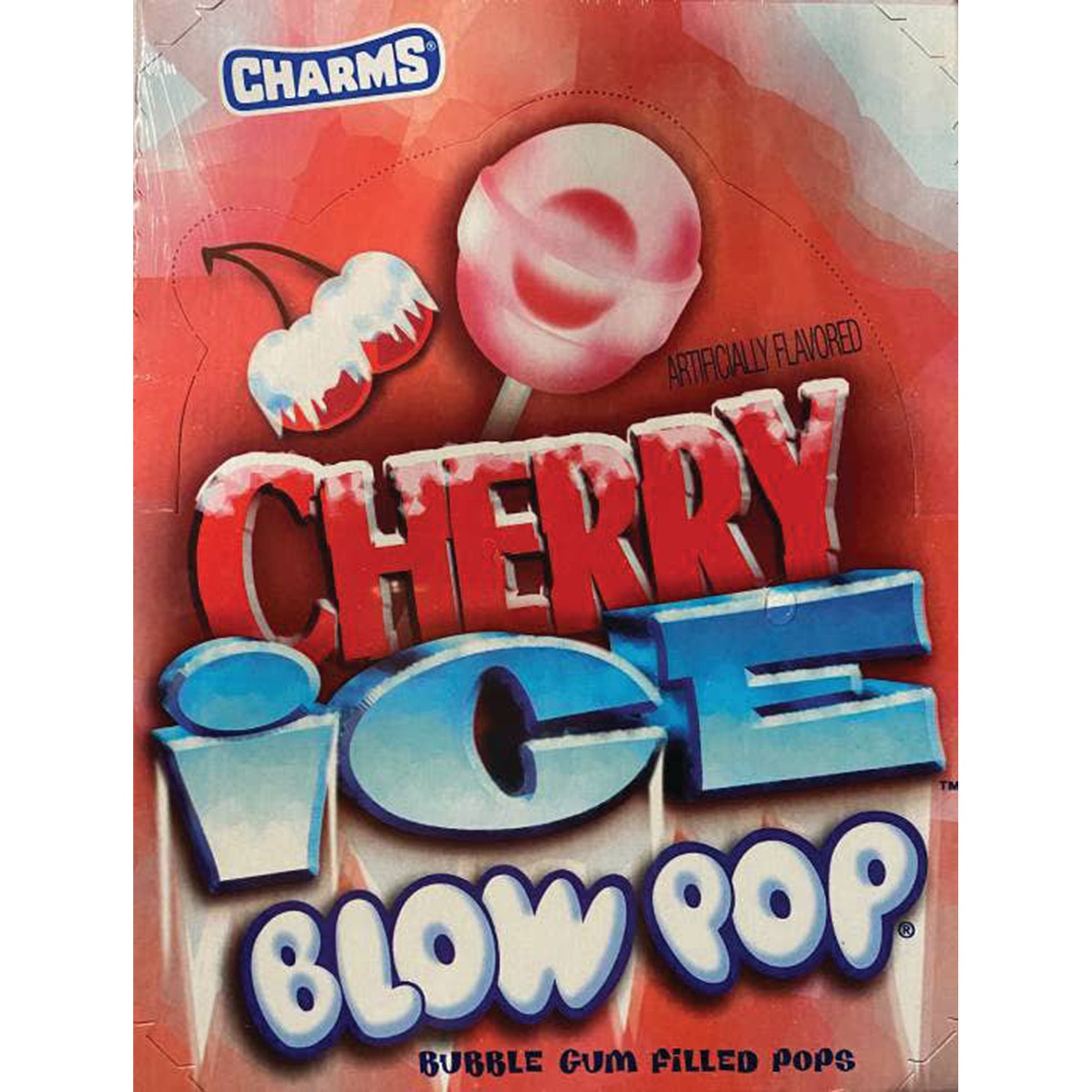 Charms Cherry Ice Blow Pop Lollipop, 48ct Case