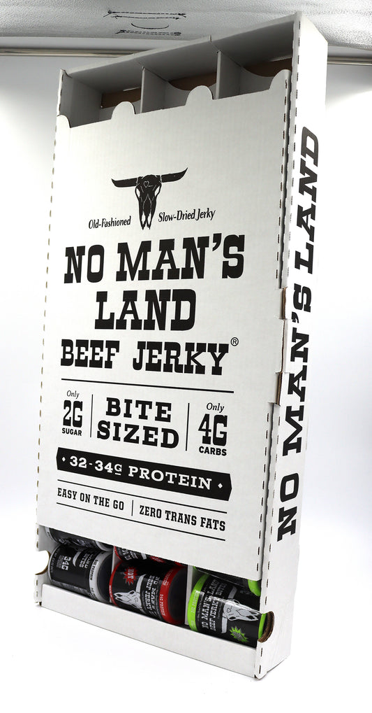 No Man's Land Beef Jerky Bites 30ct Power Wing Display
