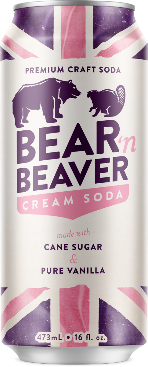 Bear 'N Beaver Cream Soda, 16 fl oz Can, 12ct