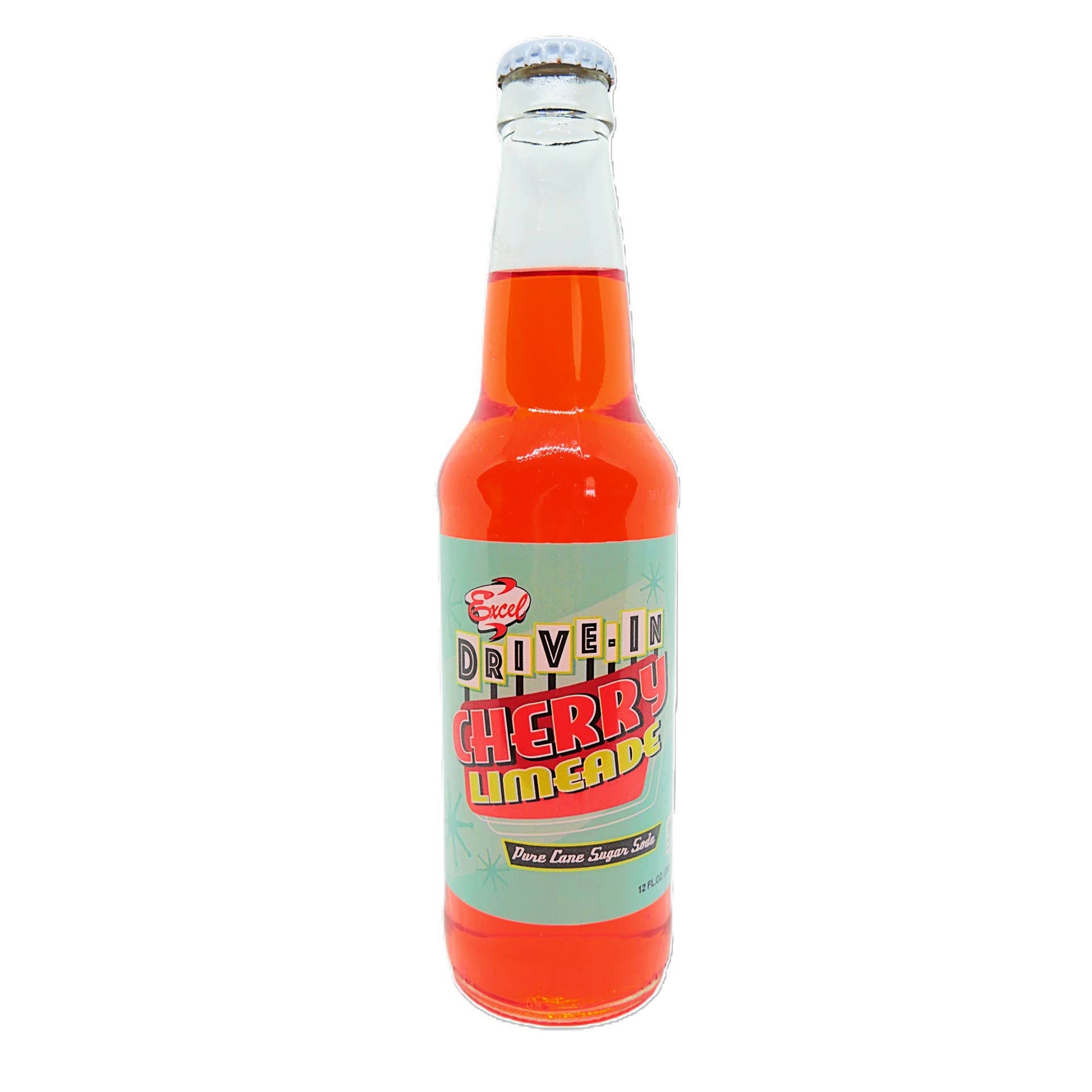 Excel Drive-In Cherry Limeade,12ct Glass Bottled Soda