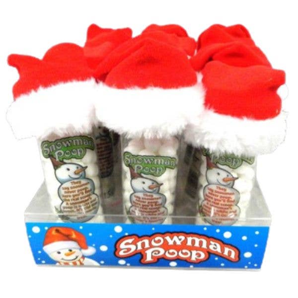 Snowman Poop Candy w/ Santa Hat, 12ct