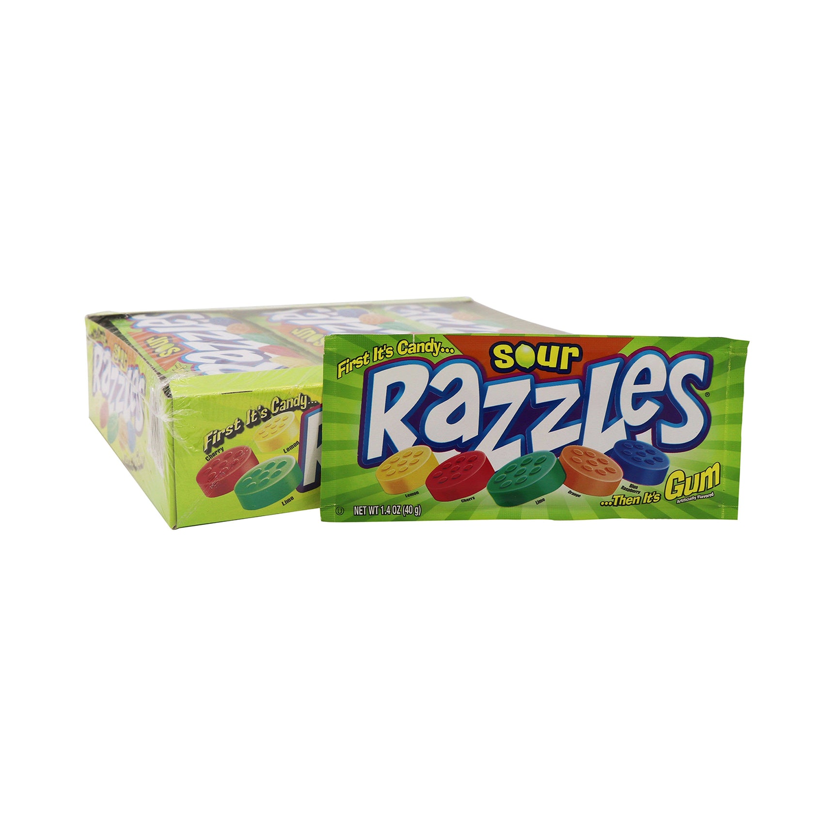 Razzles Candy Sour Flavor, 24ct
