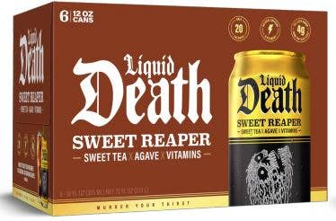 Liquid Death Tea, Sweet Reaper 19.2oz, 12ct