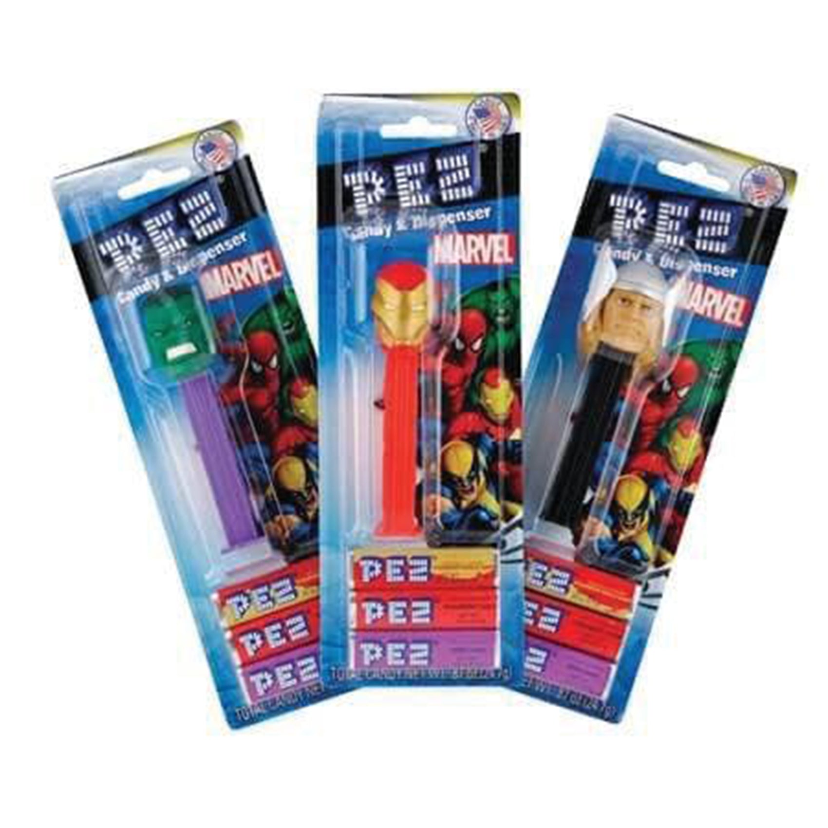 Pez Blister Card - Marvel Candy & Dispenser
