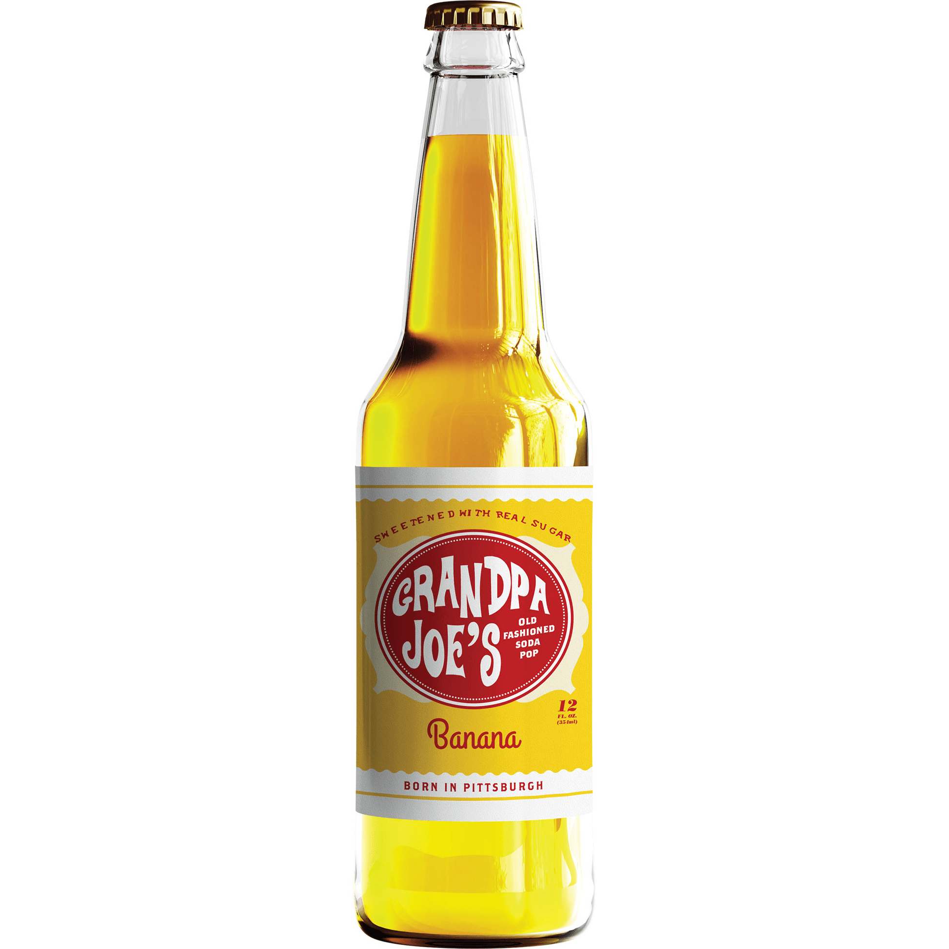 Grandpa Joe's Banana Soda, 12oz Glass Bottle 12ct