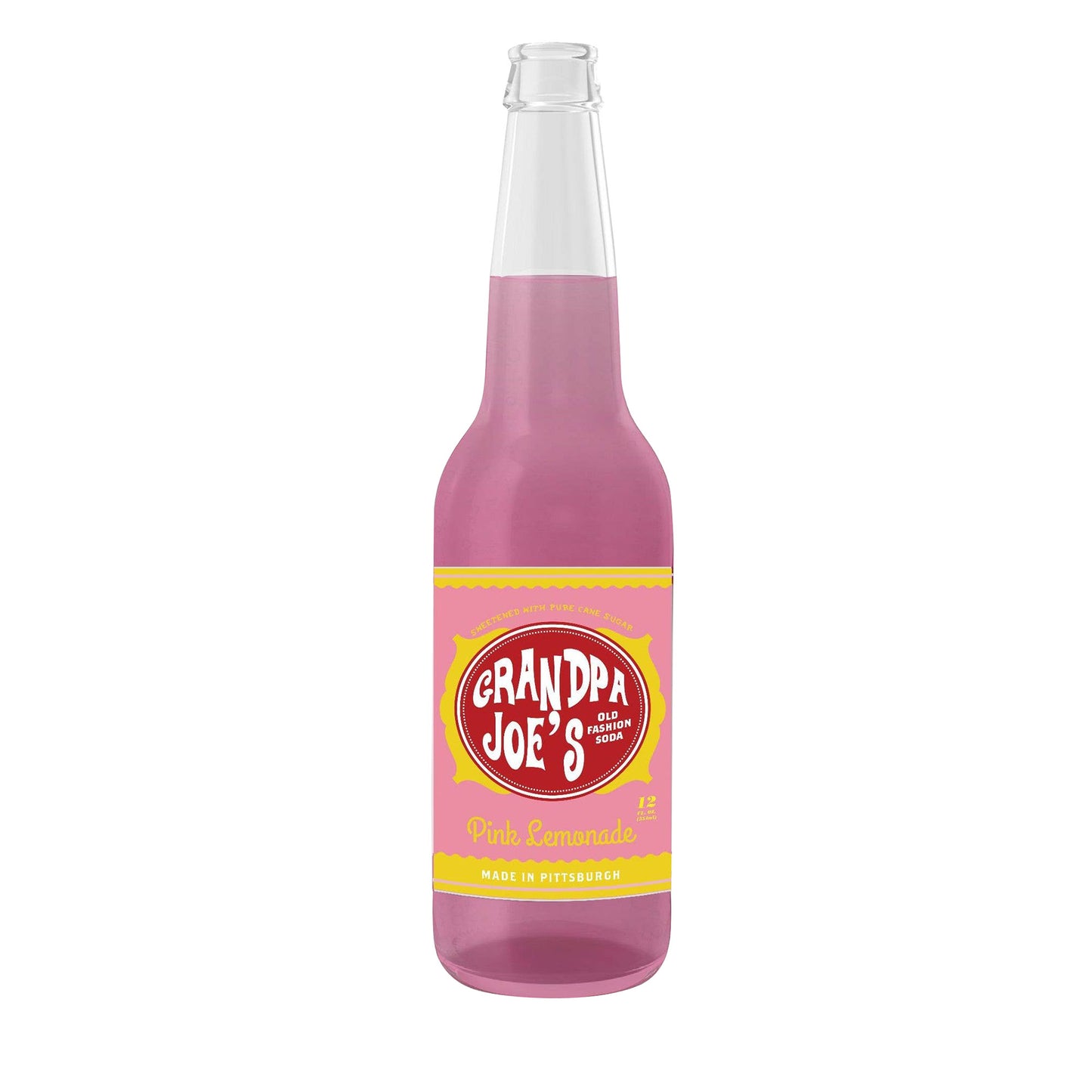 Grandpa Joe's Pink Lemonade Soda, 12oz Glass Bottle 12ct