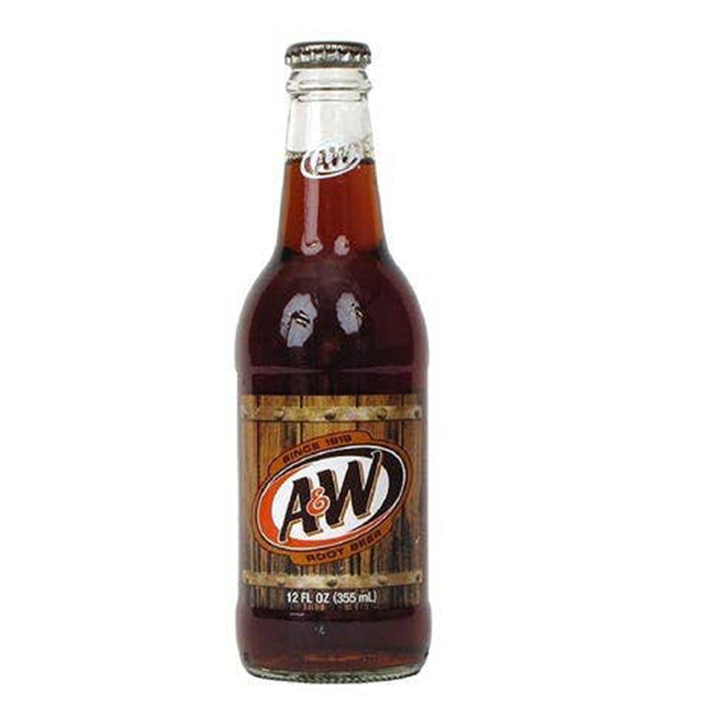 A&W Root Beer Soda, 12oz Glass Bottle 12ct