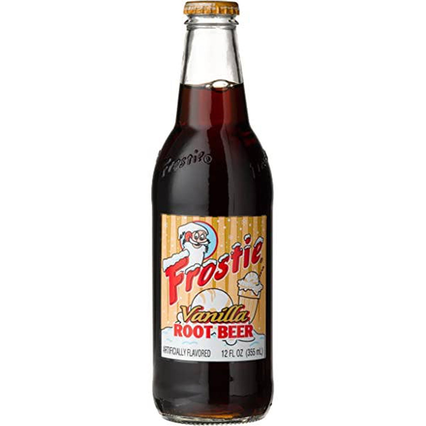 Frostie Vanilla Root Beer Soda, 12oz Glass Bottle 12ct