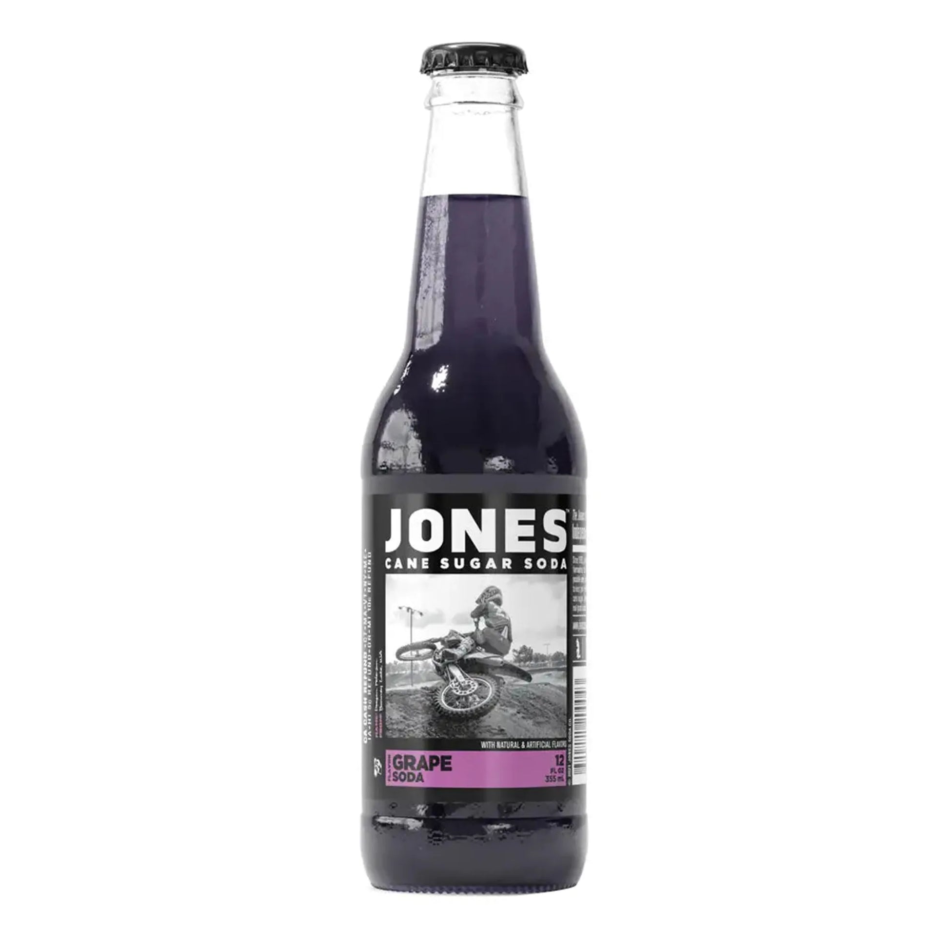 Jones Grape Cane Sugar Soda, 12ct Glass Bottles