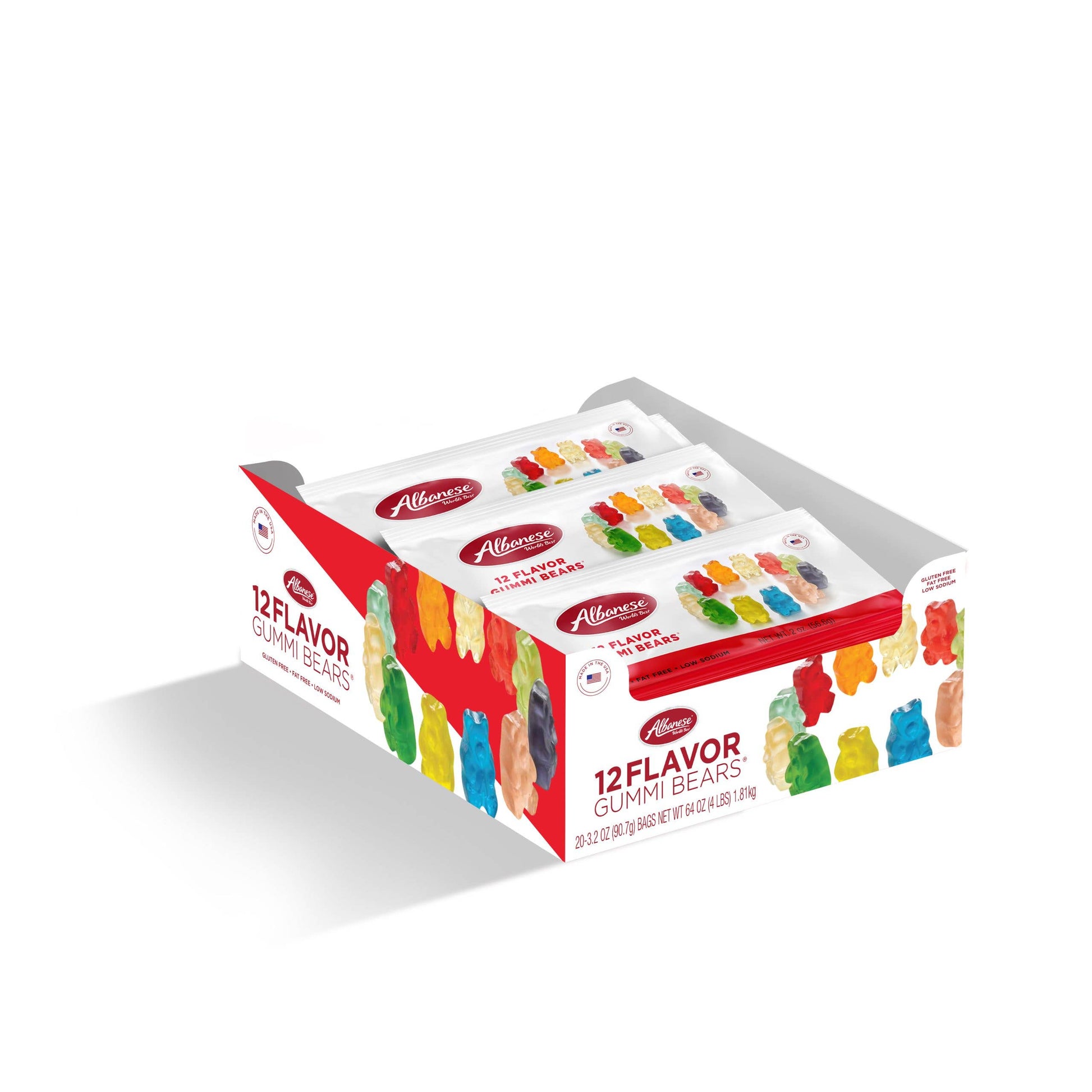 Albanese 12 Flavor Gummy Bears 3.2oz King Size, 20ct Box