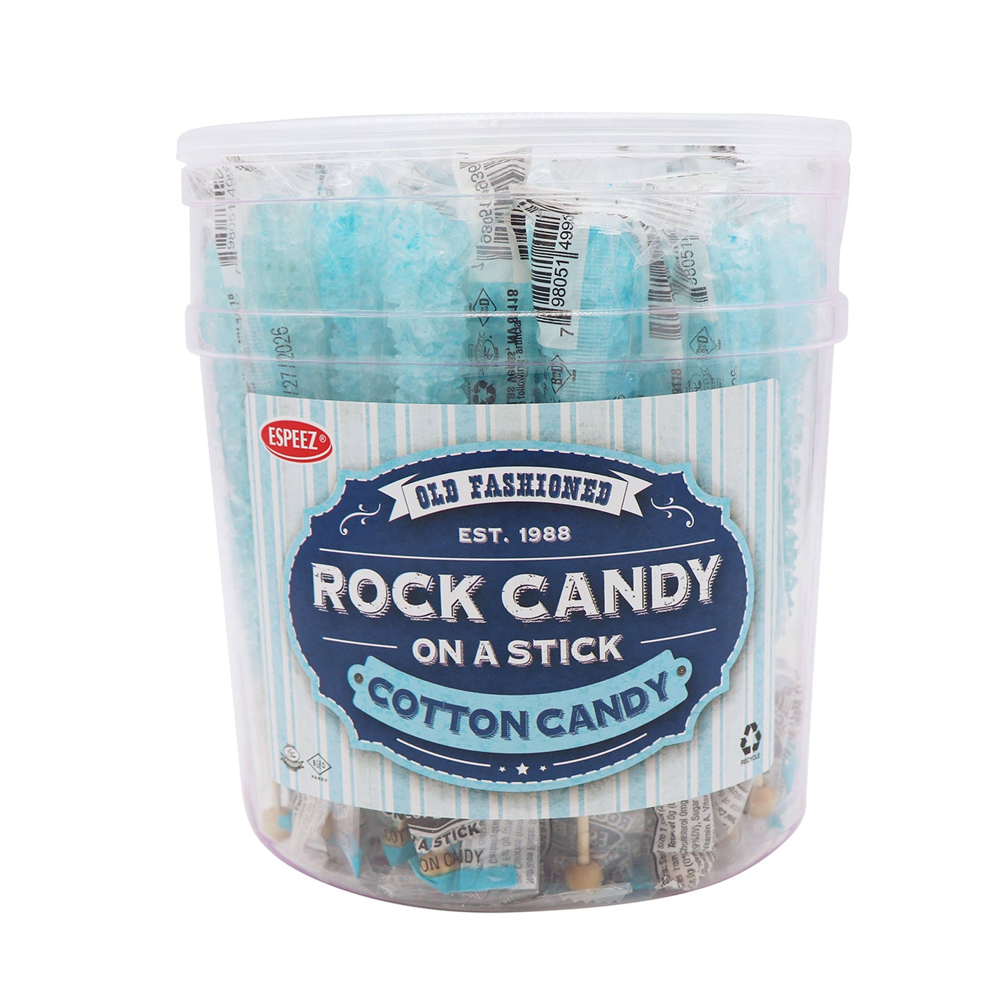 Rock Candy Sticks Cotton Candy, 0.8oz, 36ct Tub