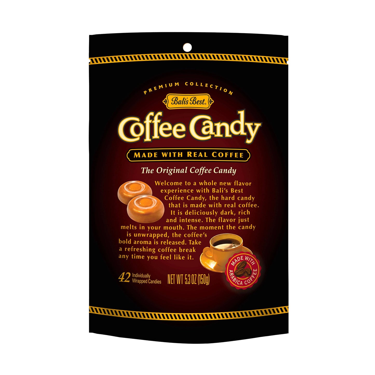 Bali's Best Coffee Candy, 5.3oz Bag, 12 Count Case