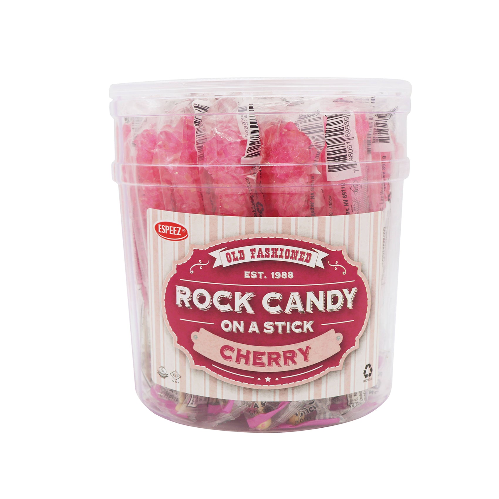 Rock Candy Sticks Cherry, 0.8oz, 36ct Tub