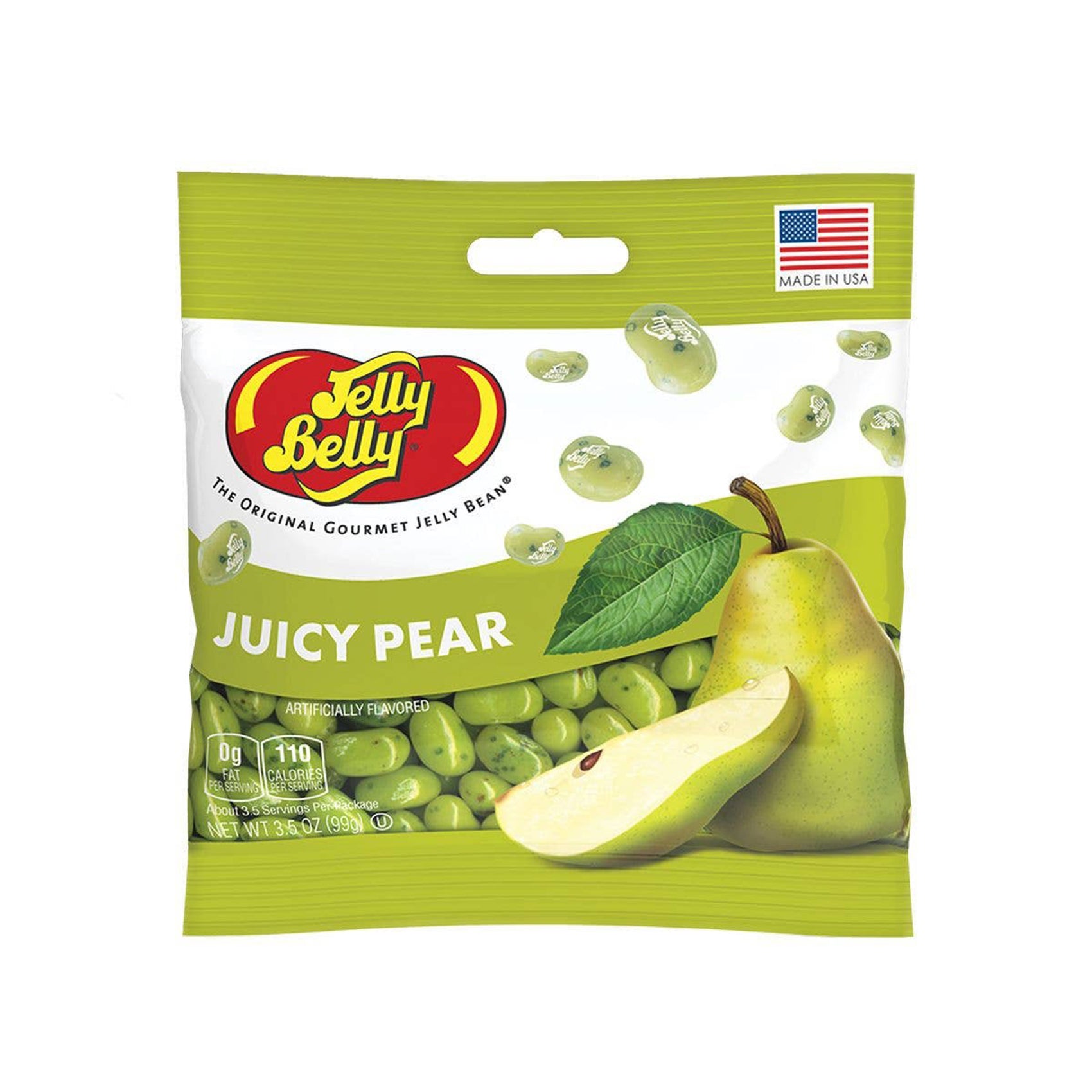 Jelly Belly Juicy Pear Jelly Beans Peg Bags, 12ct